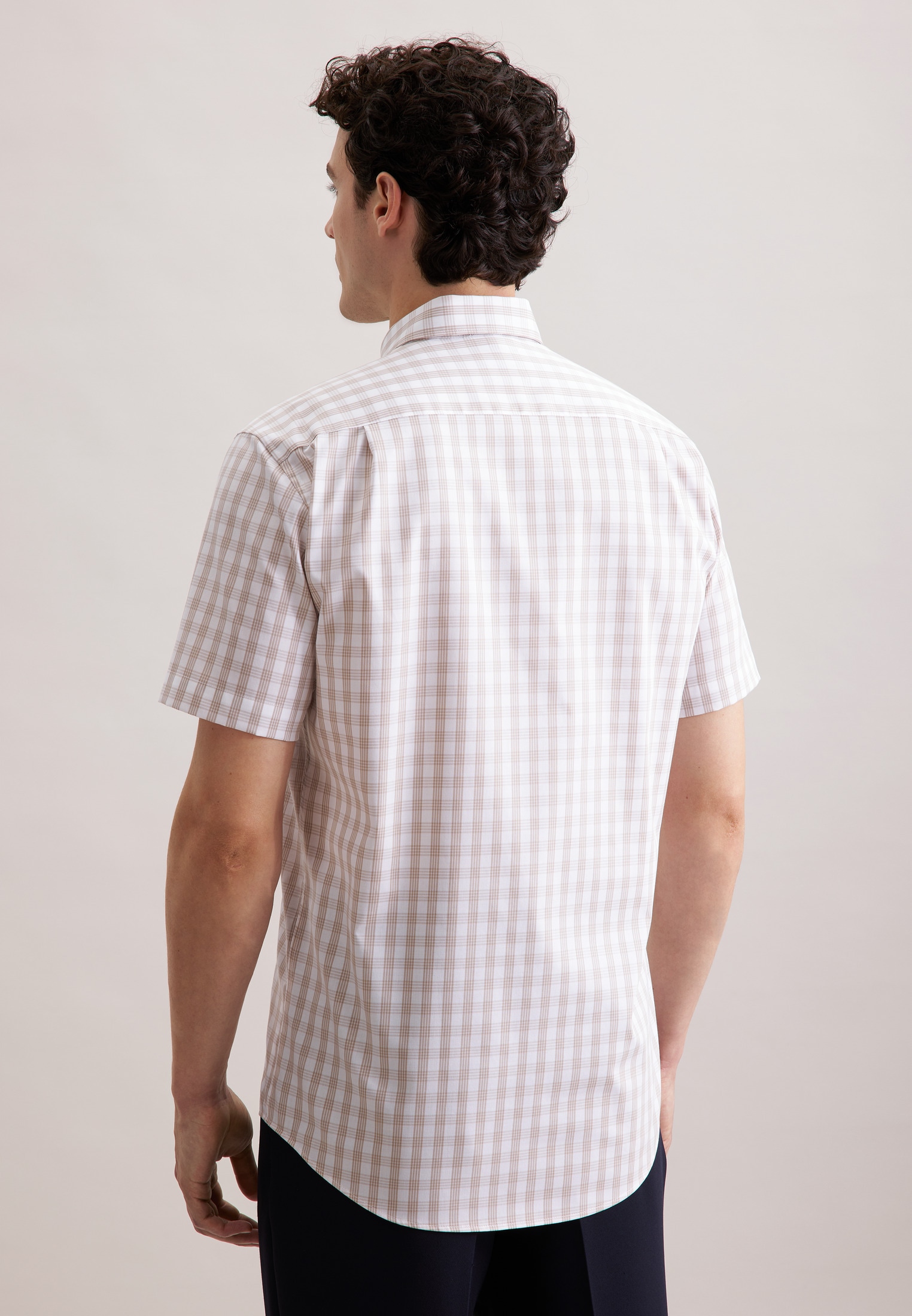 seidensticker Businesshemd »Regular«, Regular Kurzarm Button-Down-Kragen Karo