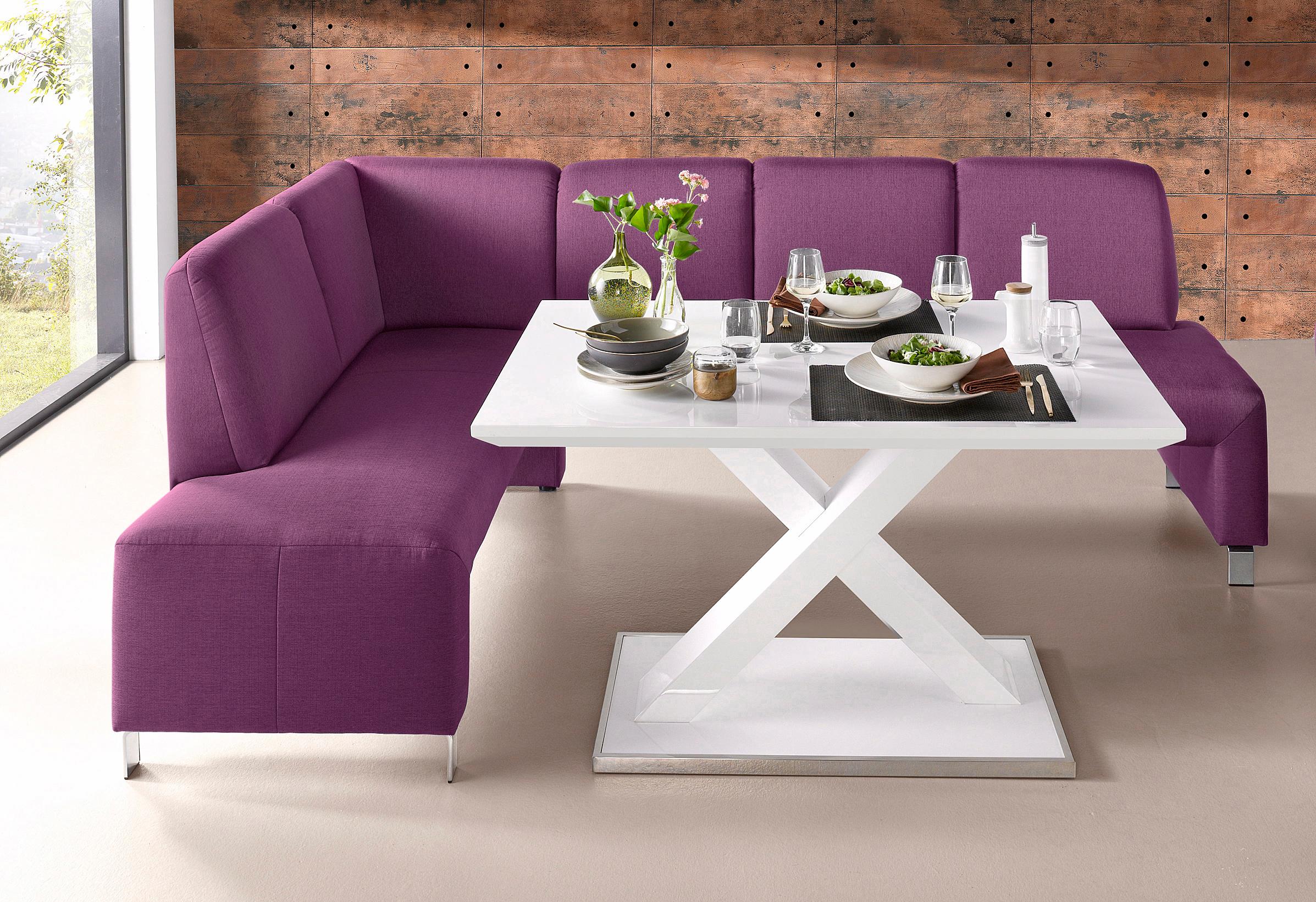 exxpo - sofa fashion Eckbank "Intenso, viele Bezugsstoffe Cord, Struktur 243/158 cm (B/T)" hohe Bodenfreiheit, frei im Raum stellbar, hoher Sitzkomfort