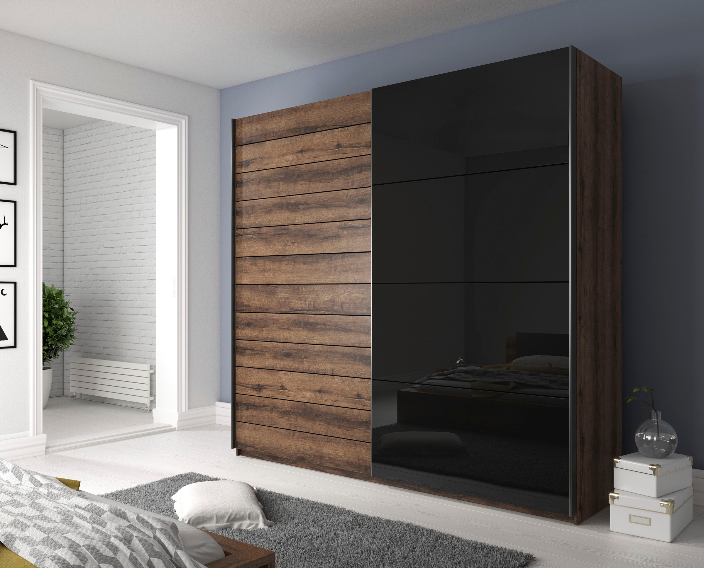 Home affaire Schwebetürenschrank "Galaxy Kleiderschrank, Wäscheschrank 200, günstig online kaufen