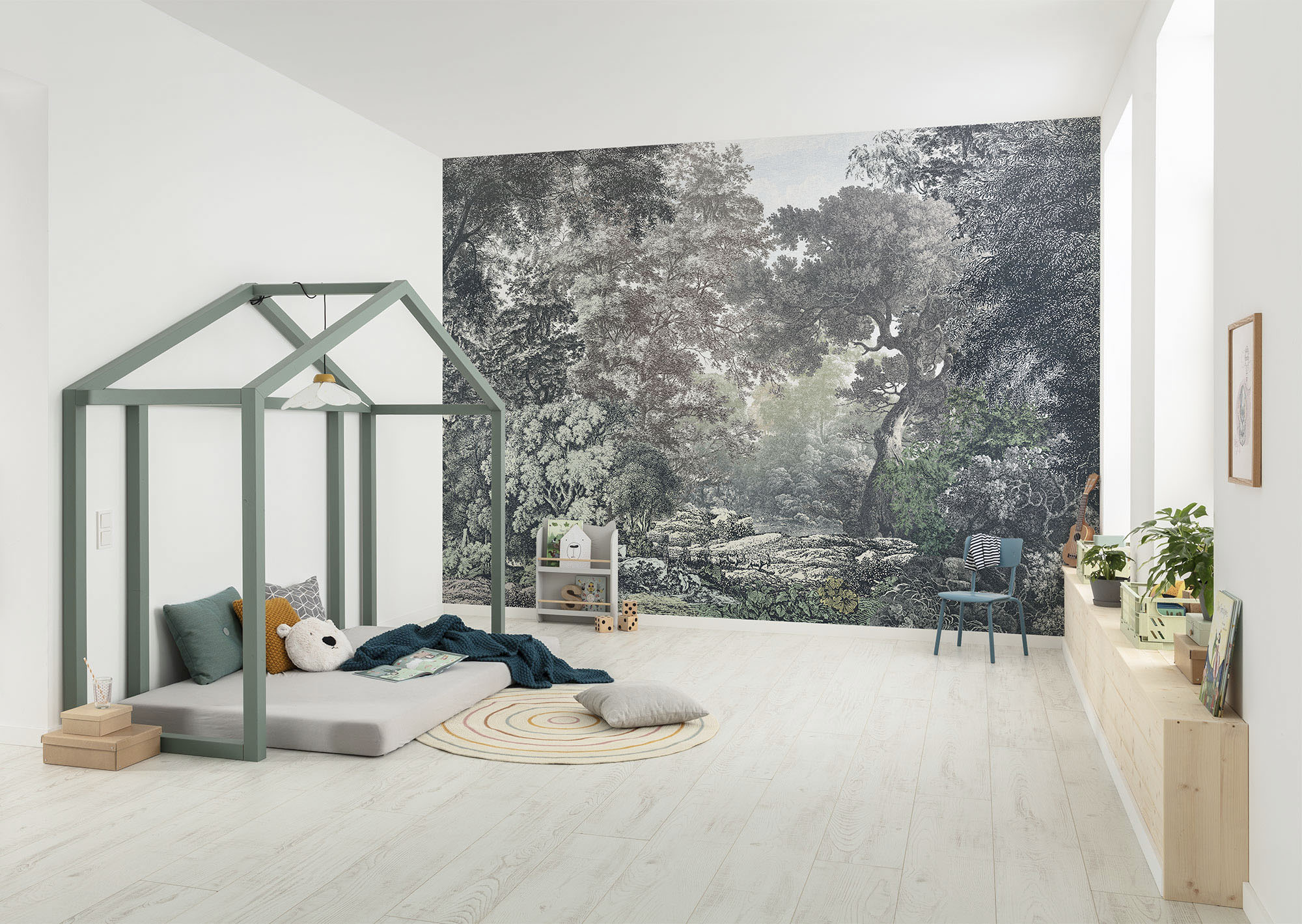 Komar Fototapete "Digitaldruck Vlies - Wood Wide Web - Größe 400 x 280 cm" bedruckt glatt Wohnzimmer, Schlafzimmer