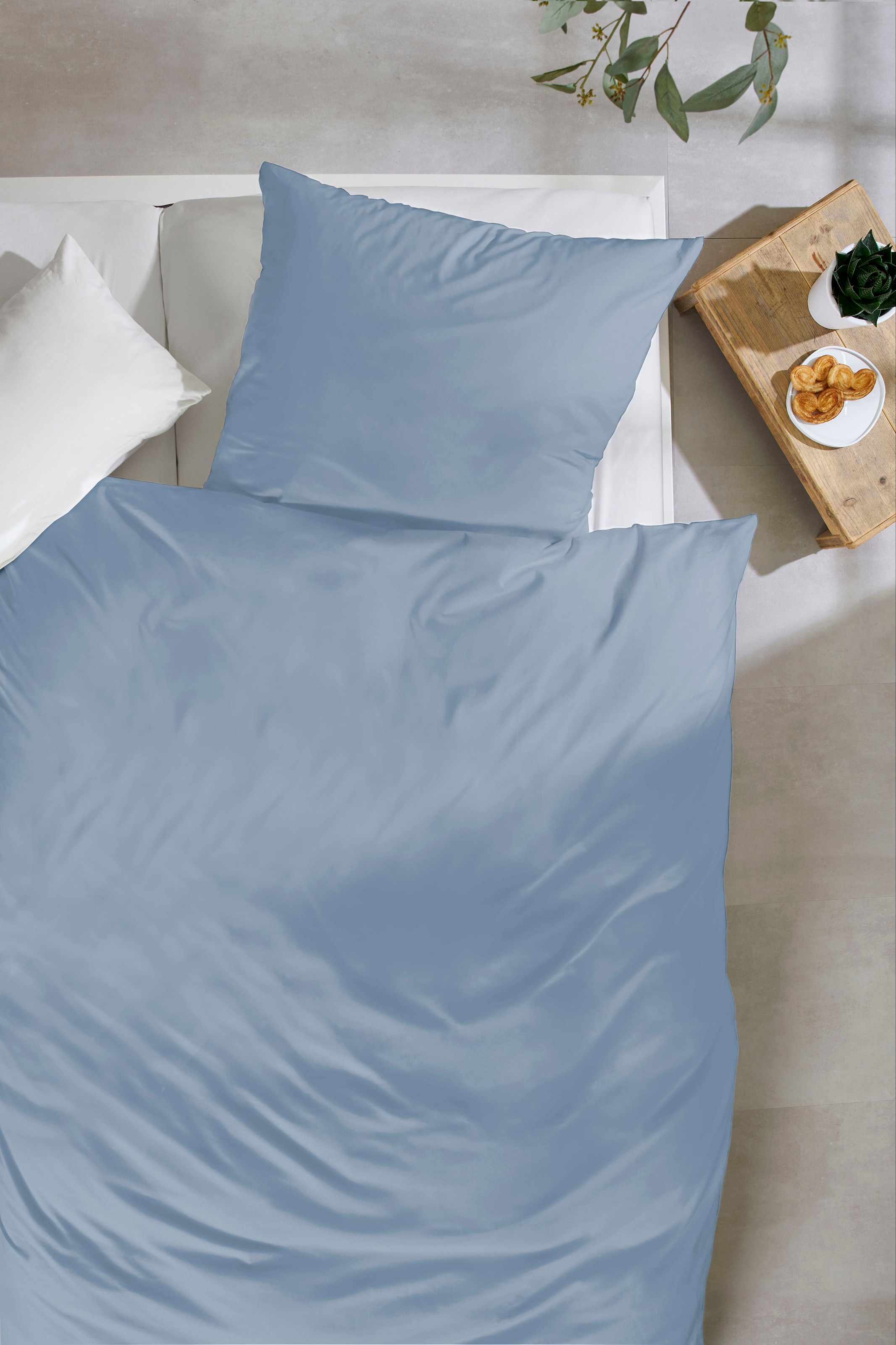 Primera Bettwäsche »Uni Luxus-Satin in Gr. 135x200, 155x220 oder 200x200 cm«, Bettwäsche aus Baumwolle, unifarbene Bettwäsche mit Reißverschluss