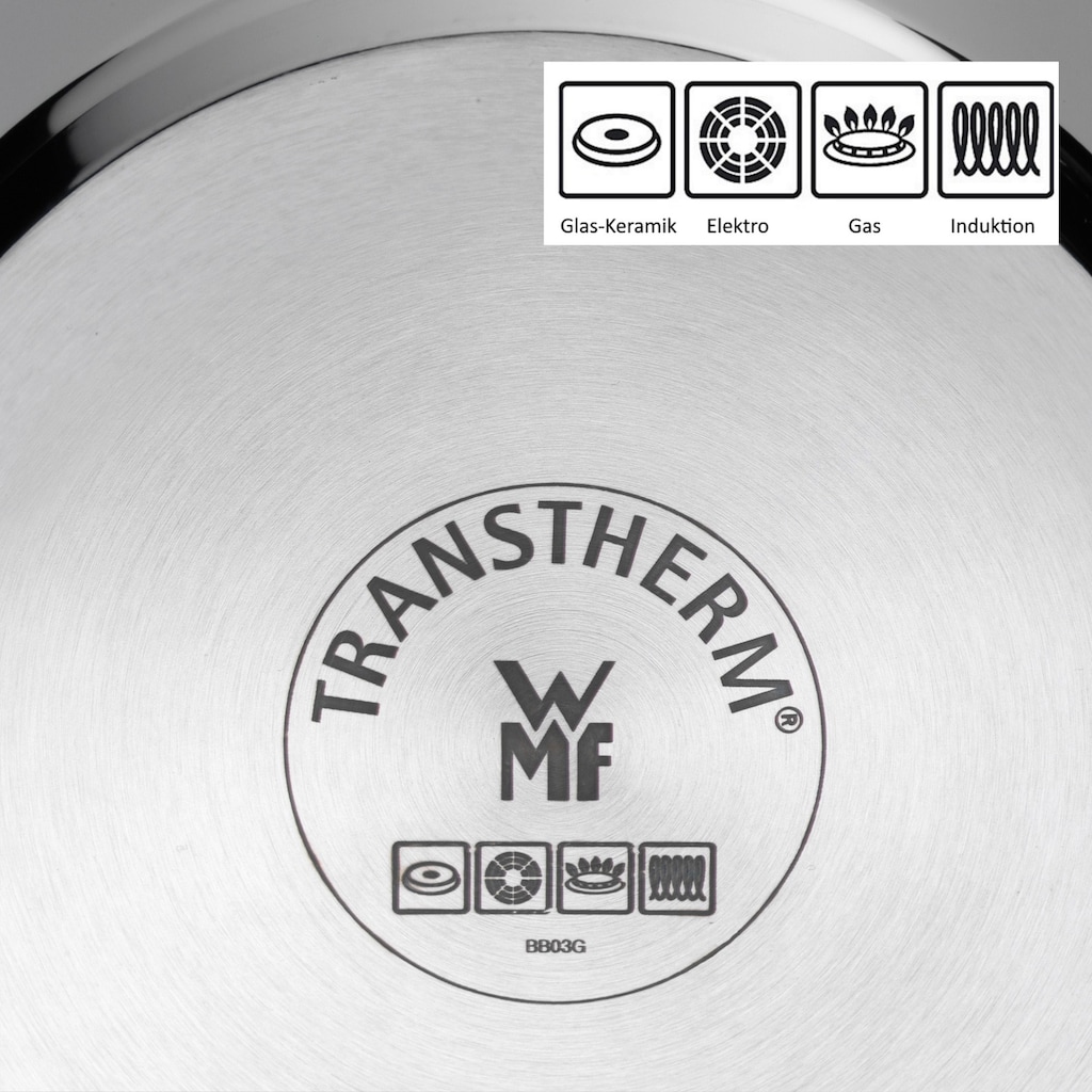 WMF Bräter, Cromargan® Edelstahl Rostfrei 18/10, (1 tlg.), Deckel als induktionsgeeignete Pfanne nutzbar