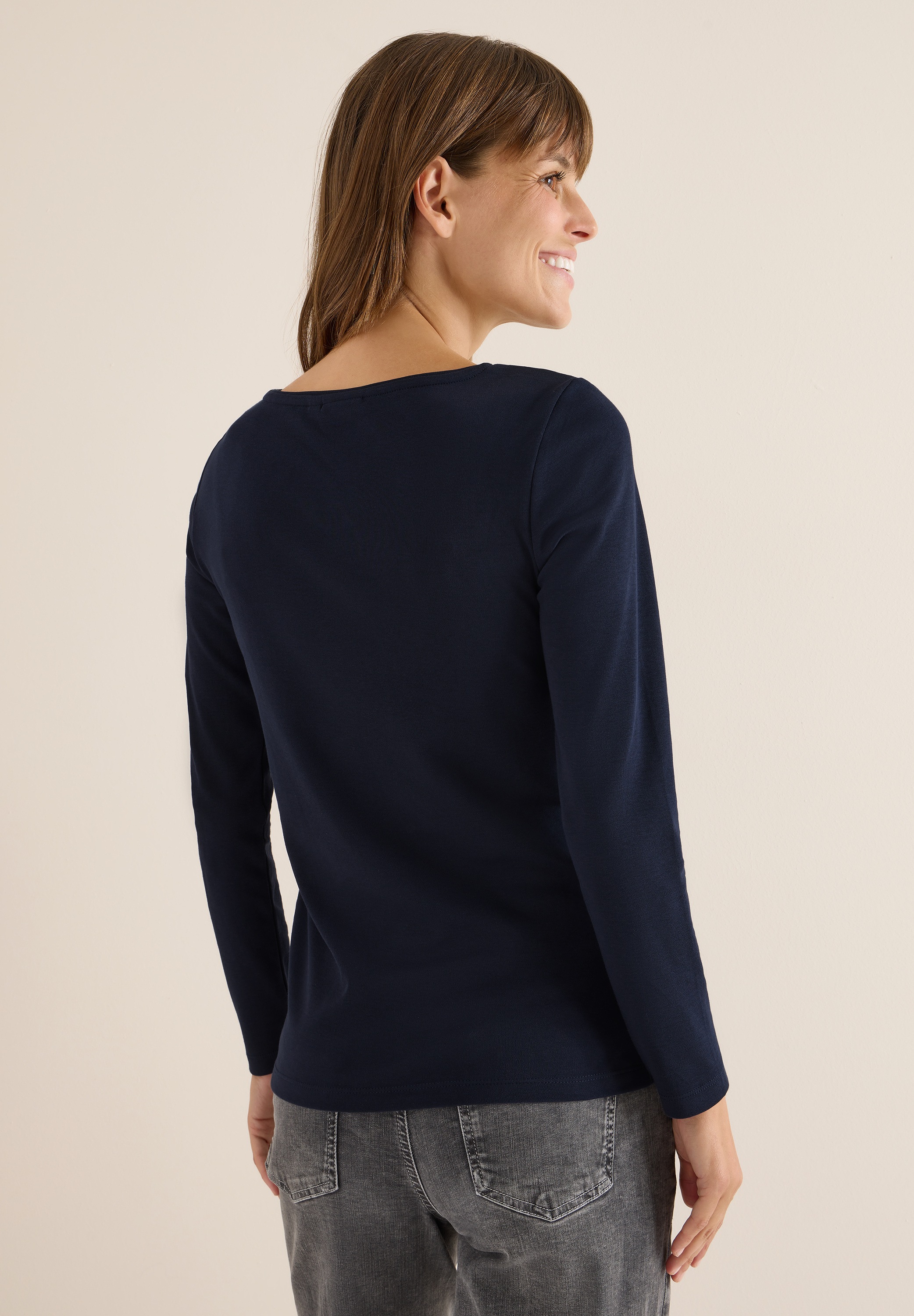 Cecil Langarmshirt aus reiner Baumwolle günstig online kaufen