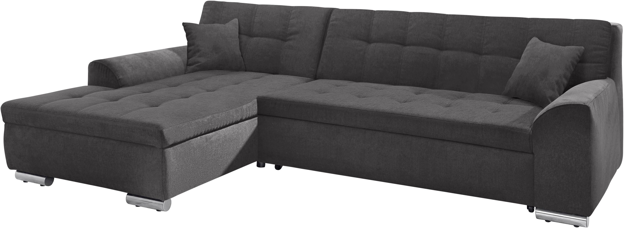 DOMO collection Ecksofa »Aversa, moderne Steppung im Sitz und Rücken, geschwungene Armlehnen,«, L-Form, wahlweise mit Bettfunktion