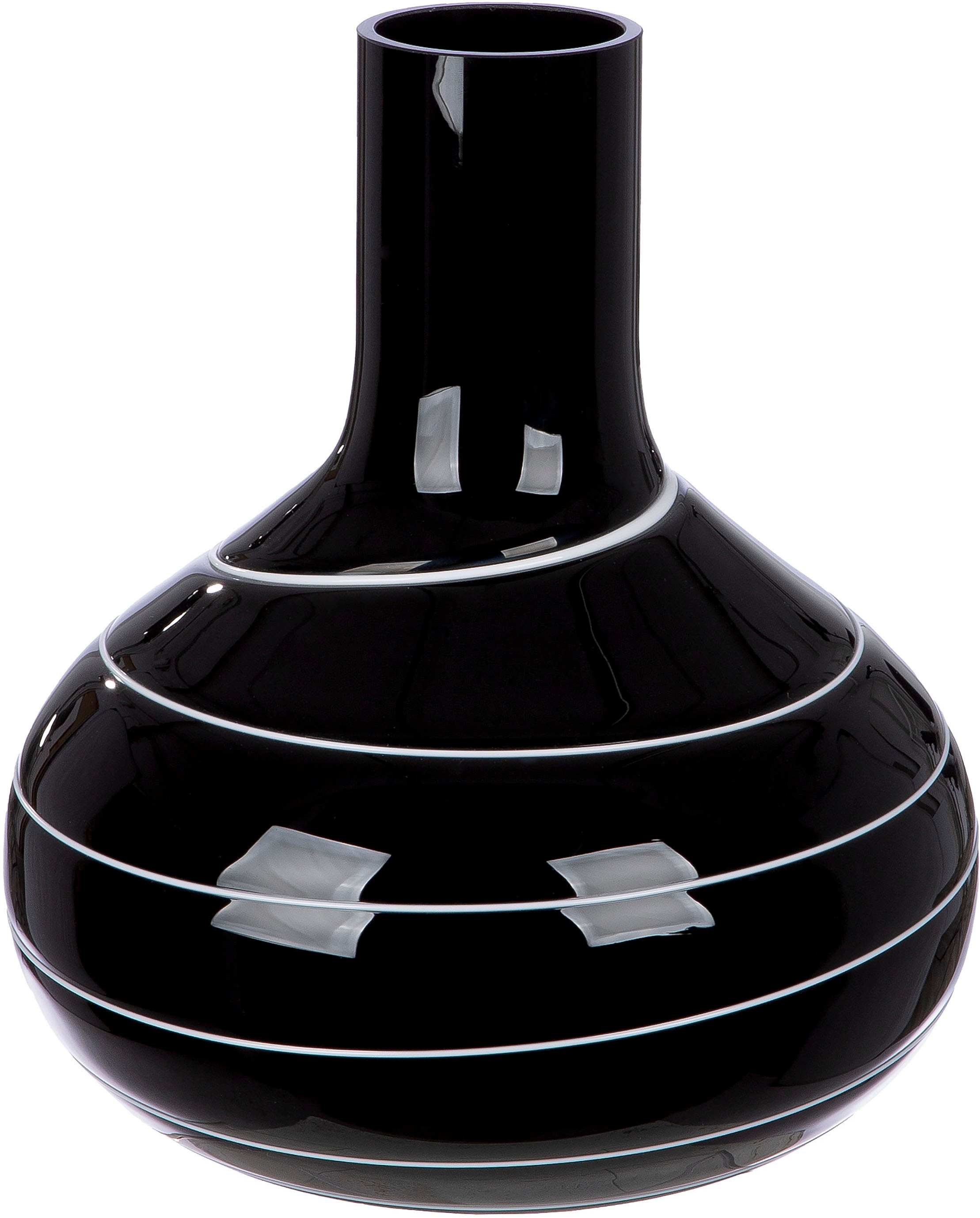 GILDE Tischvase "Vase Uderzo mit Spiraldekor, Höhe ca. 28 cm" Europäische Handarbeit, aus durchgefärbtem Glas