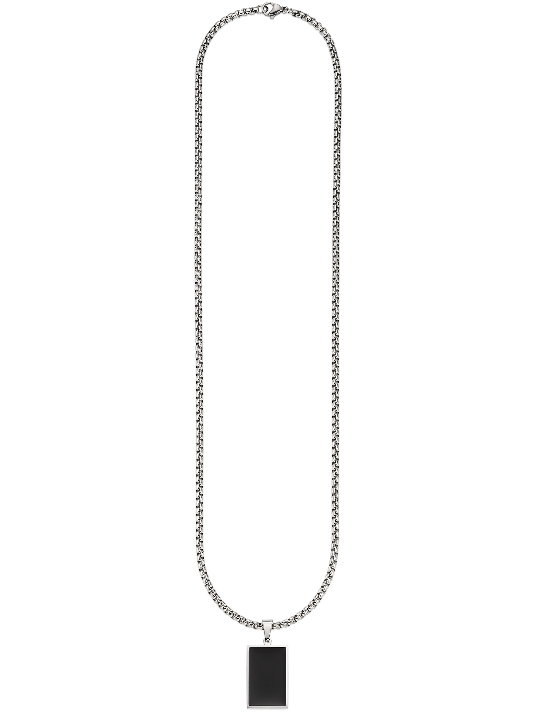 Bruno Banani Kette mit Anhänger »Edelstahlkette mit schwarzer Platte«