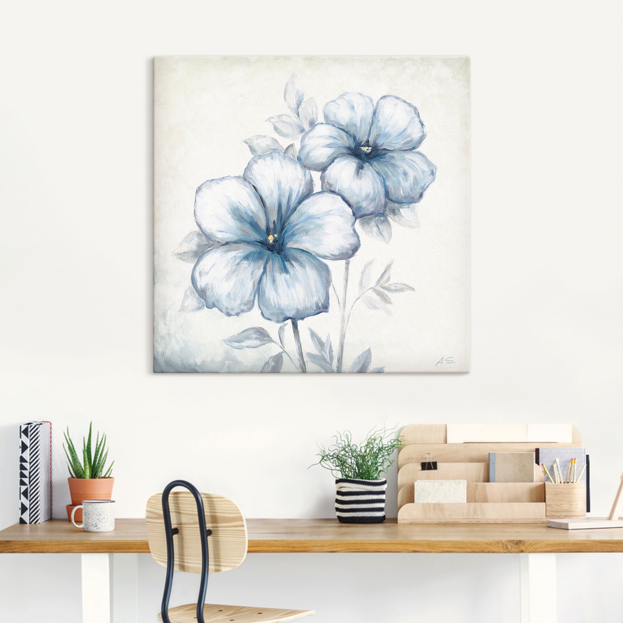 Artland Wandbild "Blauer Mohn", Blumen, (1 St.), als Leinwandbild, Poster, günstig online kaufen