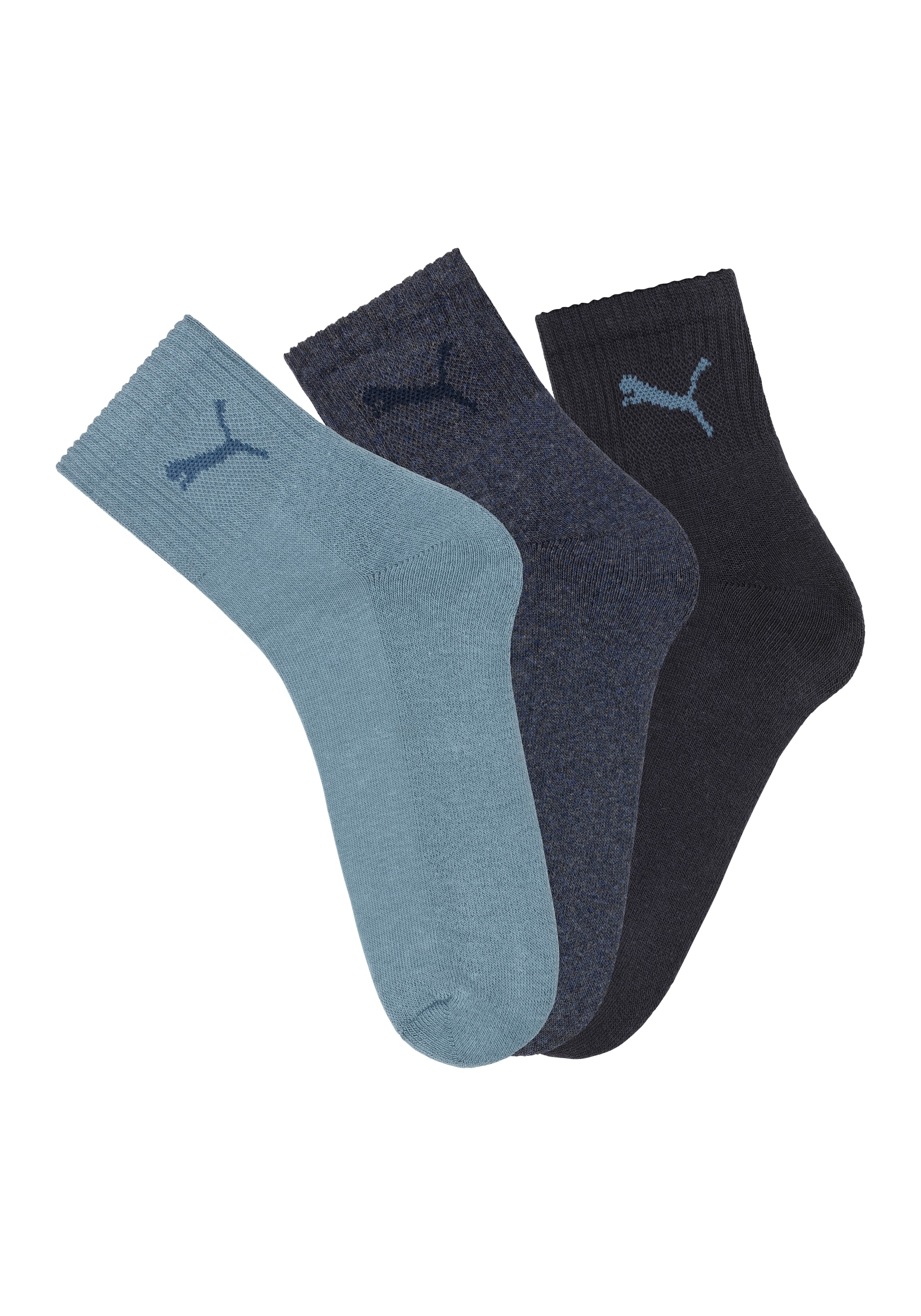PUMA Sportsocken "short crew" 3 Paar tlg. gepolsterte Frottee-Sohle, atmung günstig online kaufen