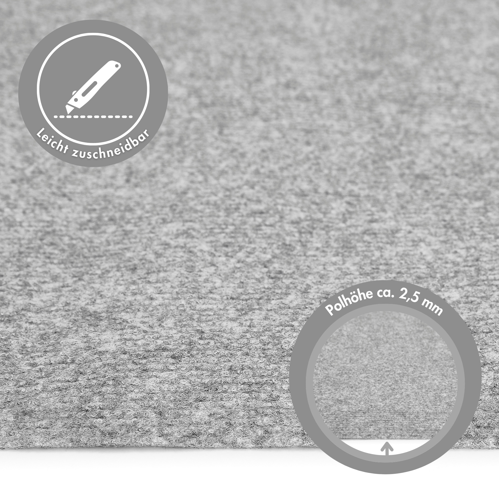 Andiamo Teppichboden "Milo, Nadelfilz, Gesamthöhe 2,5 mm, Made in Belgium" rechteckig Uni Farben, Breite 100 cm oder 200 cm, Wohnzimmer, strapazierfähig