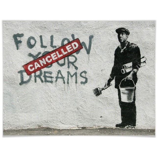 Wall-Art Poster »Graffiti Bilder Follow your dreams«, Schriftzug, (1 St.),  Poster, Wandbild, Bild, Wandposter bestellen | BAUR