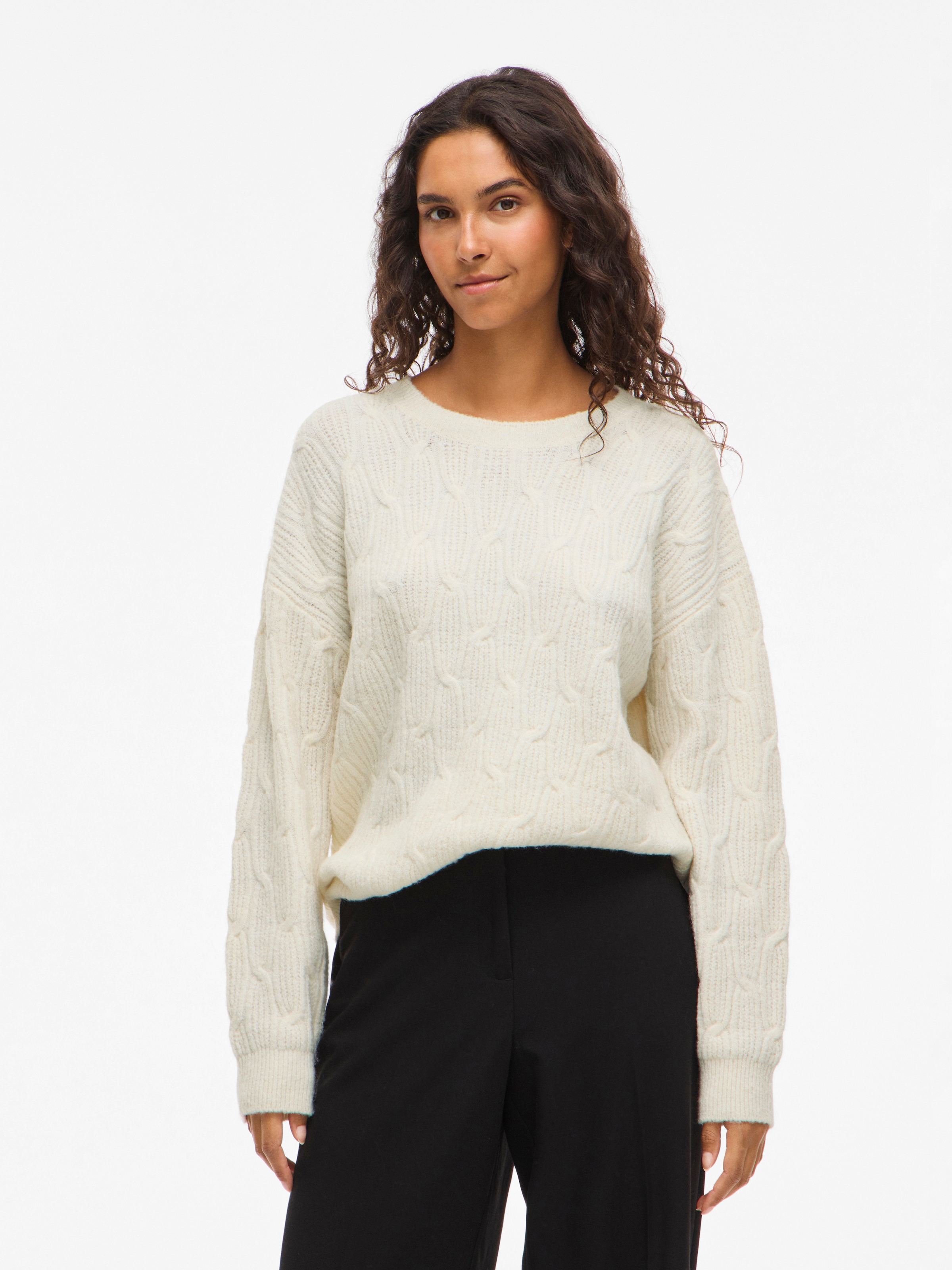 Vila Strickpullover "VILASSIA O-NECK L/S CABEL KNIT TOP -NOOS" günstig online kaufen