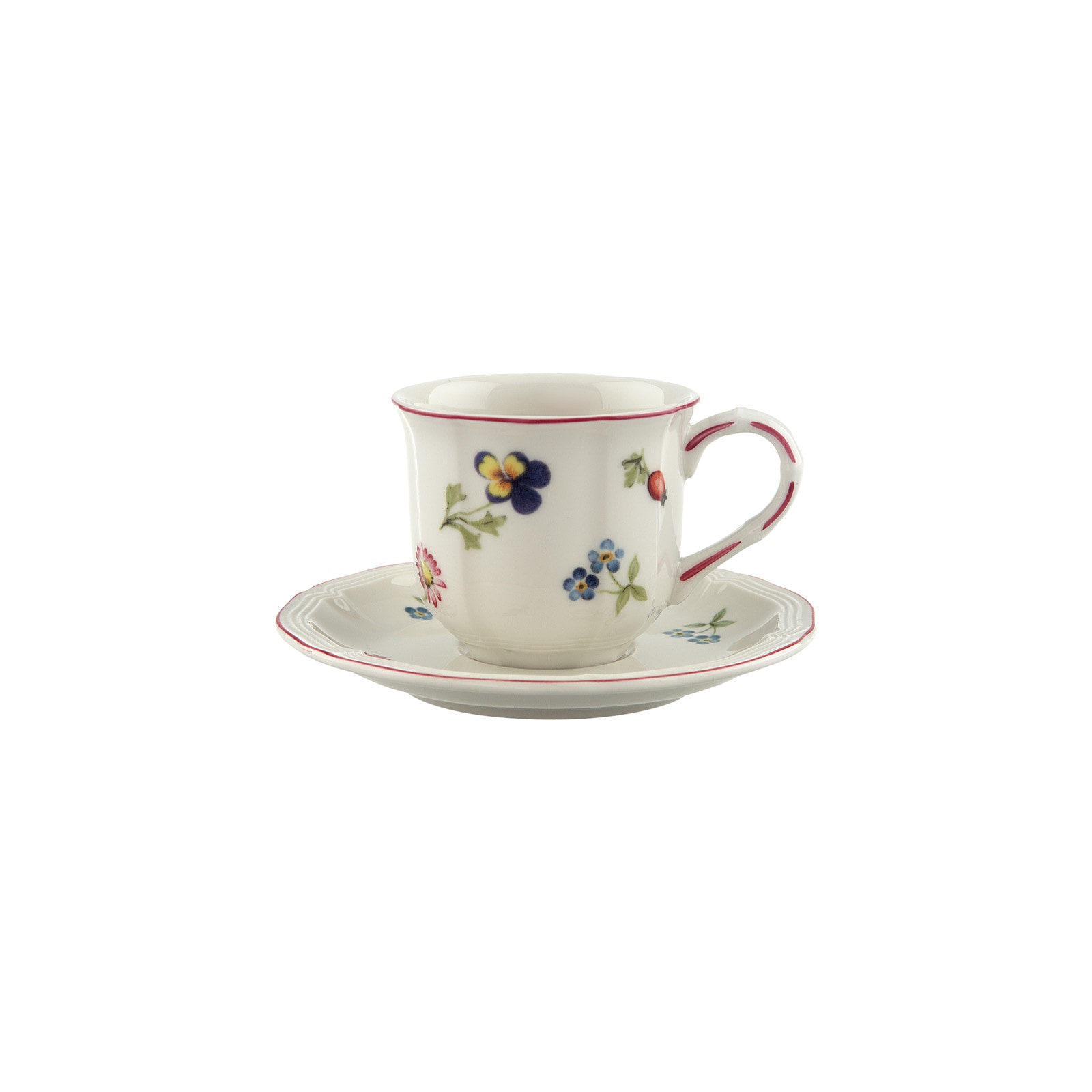 Villeroy & Boch Espressotasse "Espressotasse mit Untertasse Petite Fleur 80 ml bunt" Spülmaschinenfest, Mikrowellensicher