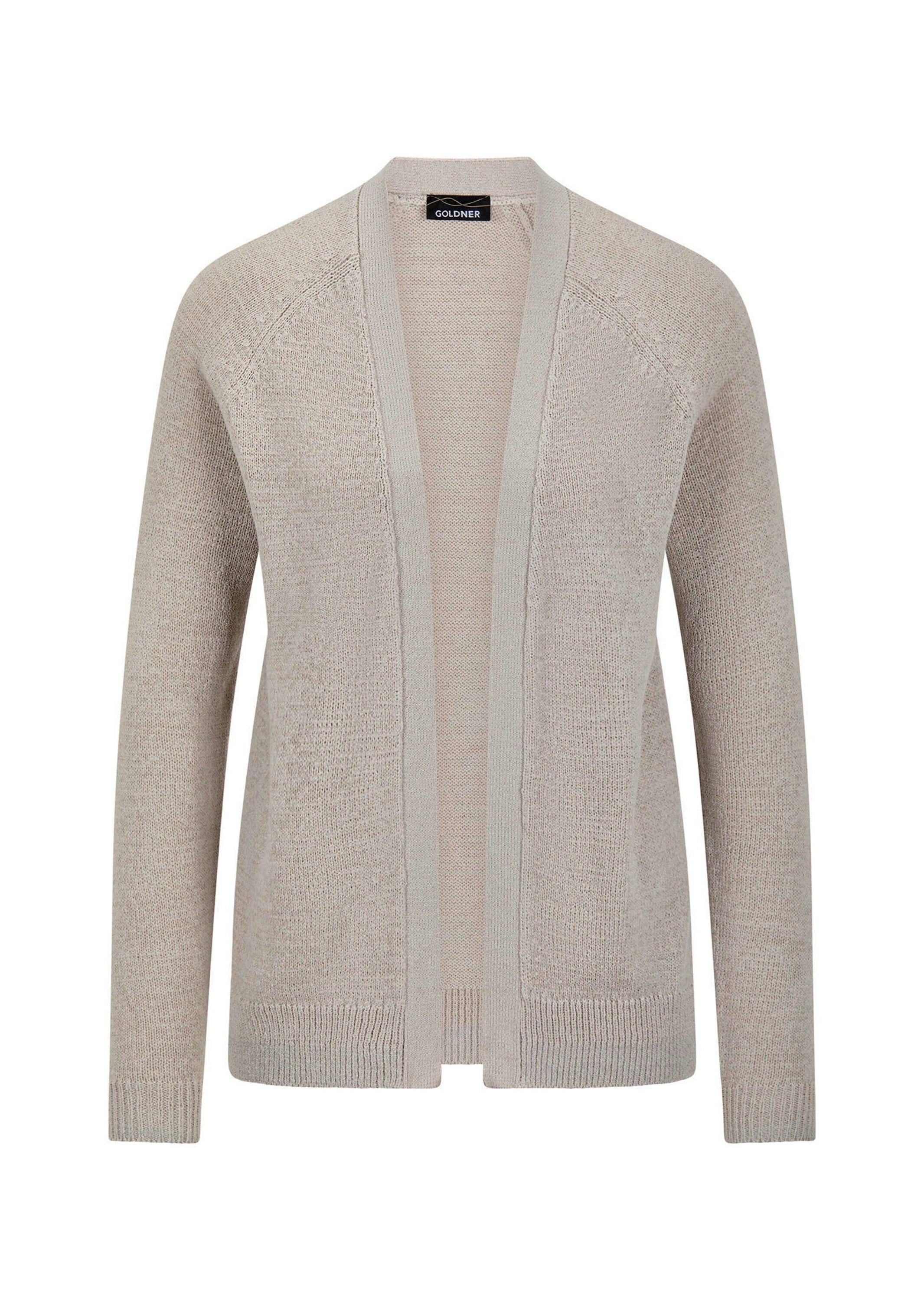 Goldner Short Length Knit Cardigan Beige