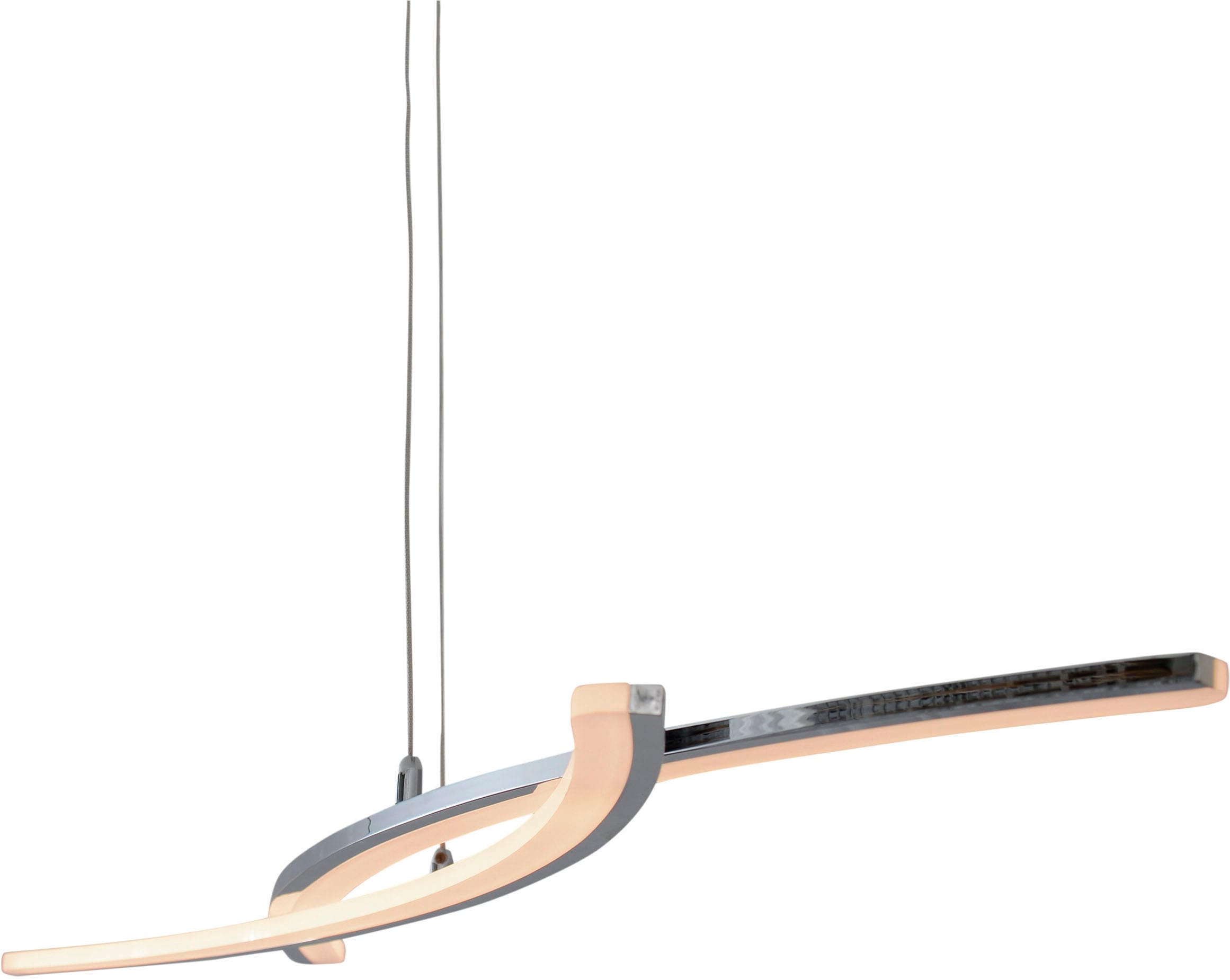näve LED Pendelleuchte »Theo«, 1 flammig, Leuchtmittel LED-Modul | LED fest integriert, chromfarben, dimmbar mit Phasenan- und -abschnitt Dimmer, L: 72cm