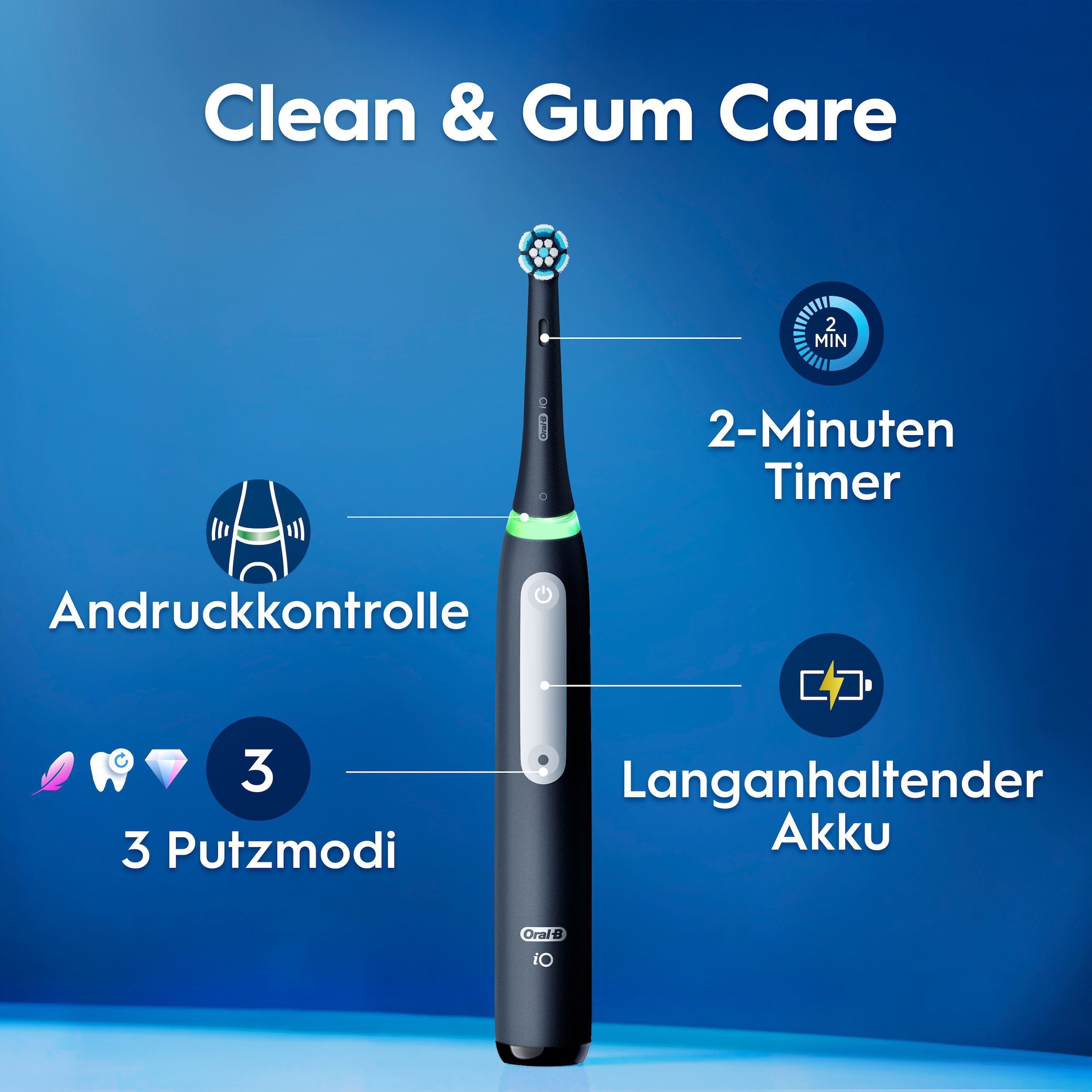 Oral-B Elektrische Zahnbürste »iO Series 3 Doppelpack« 2 Stk. Aufsteckbürsten Magnet-Technologie
