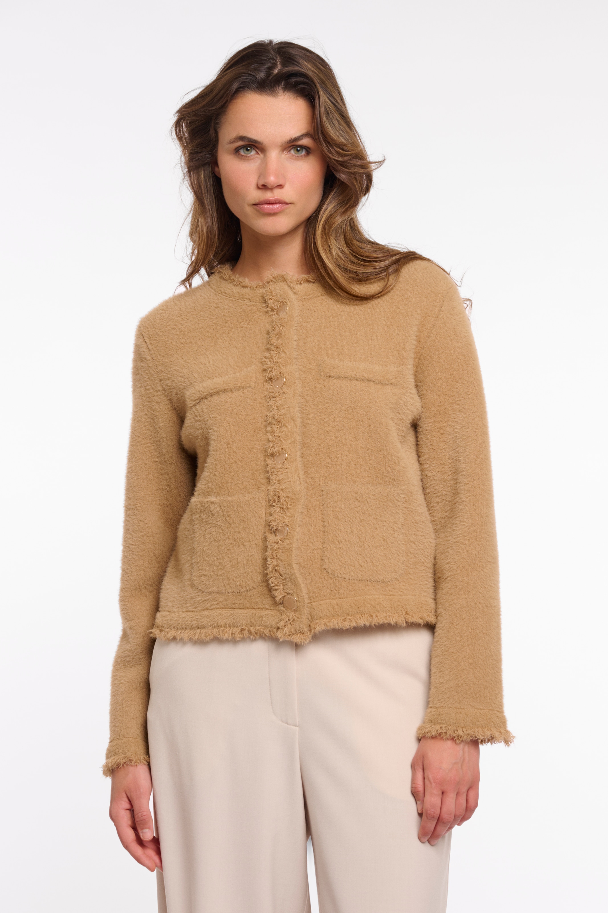 Rino & Pelle Cardigan "VANNA" Kuschelfleece mit Knopfverschluss und aufgese günstig online kaufen