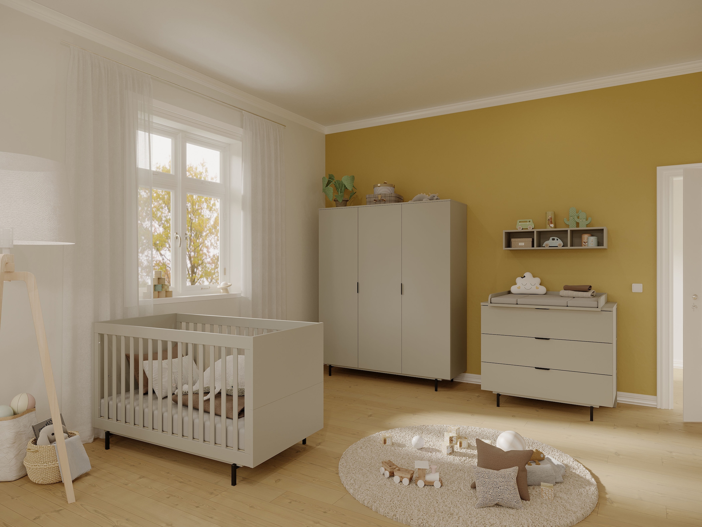 GERMANIA Babymöbel-Set »Tomino«, (Set, 3 tlg.), modernes Design, mitwachsendes Komplett-Set, GS-zertfiziert