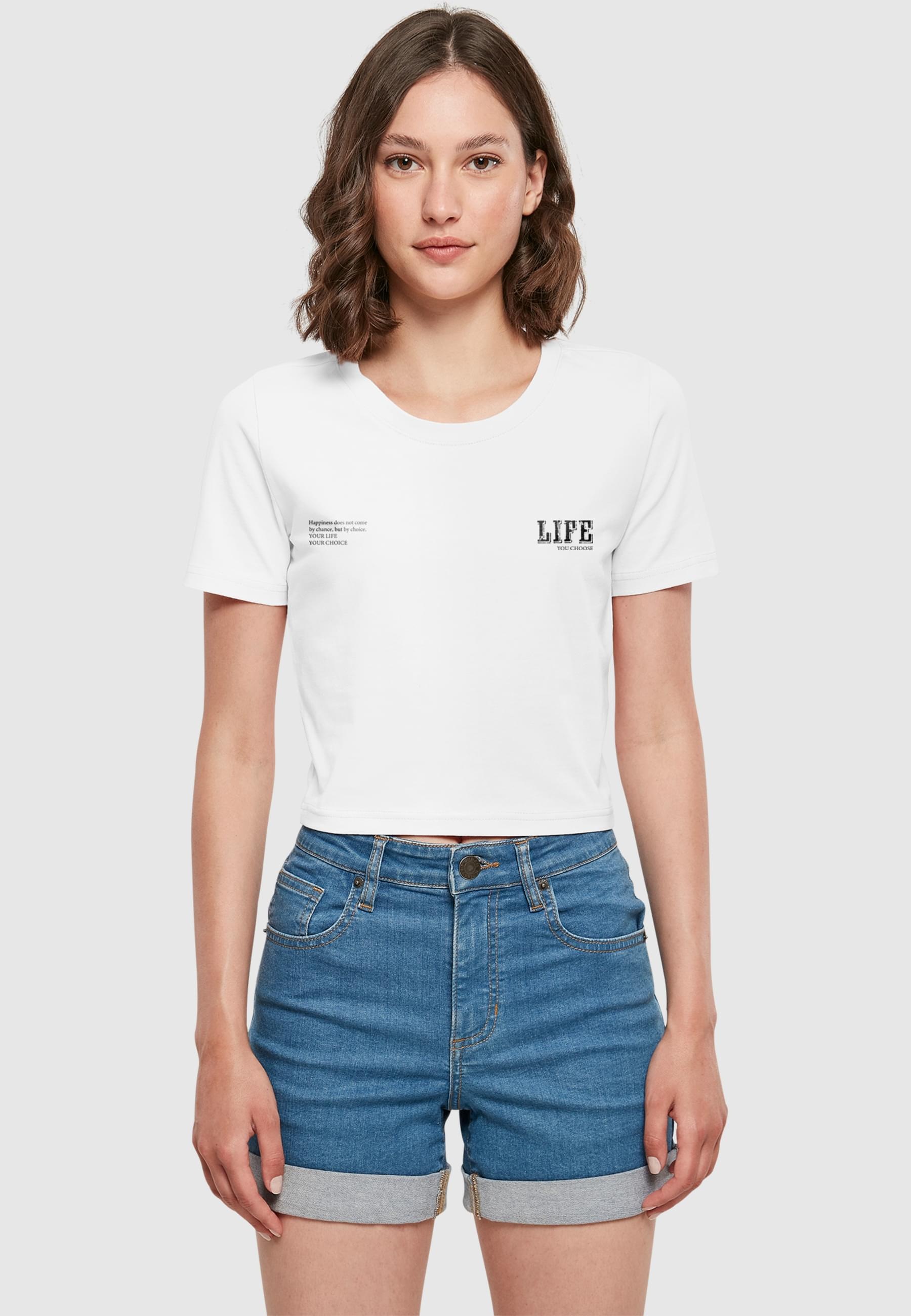 Merchcode T-Shirt »Merchcode Ladies Life Cropped Tee«, (1 tlg.)