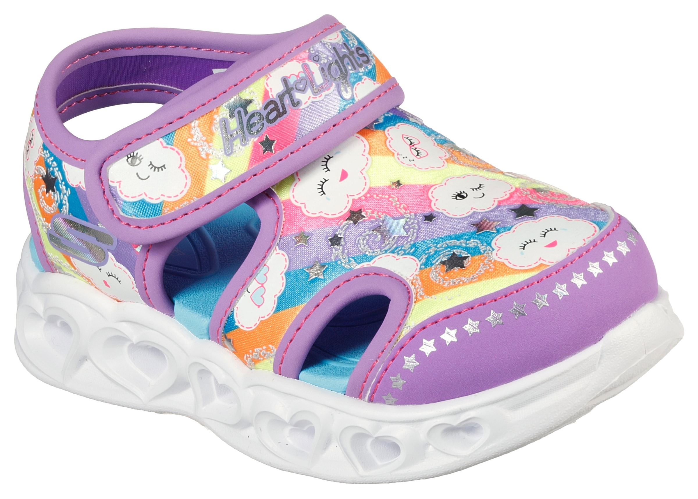 Skechers Kids Sandale "HEART LIGHTS SANDALS CUTIE CLOUDS", mit farbenfrohen Print