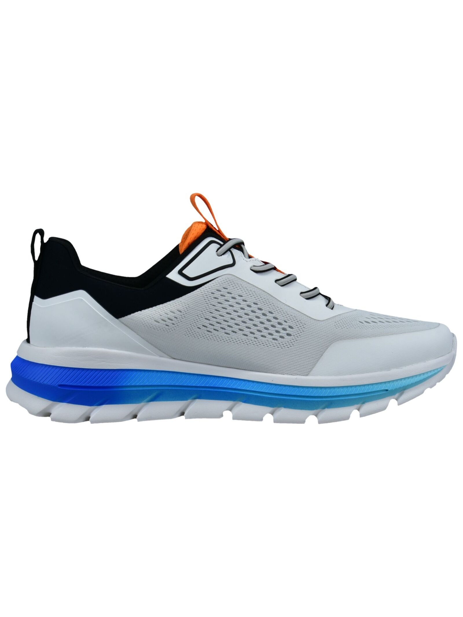 Sneaker BUGATTI, Herren, Gr. 44, weiß, blau, Textil, Schuhe Sneaker, Freizeitschnürer, Halbschuh im Materialmix 3