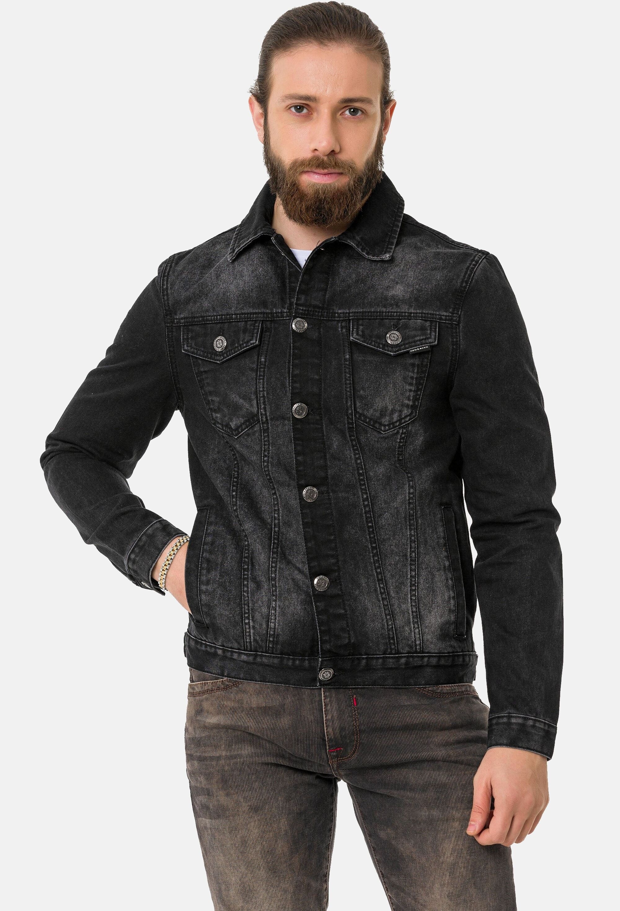 Cipo & Baxx Jeansjacke »Cipo & Baxx Jacke CJ289« ohne Kapuze mit Knopfleiste