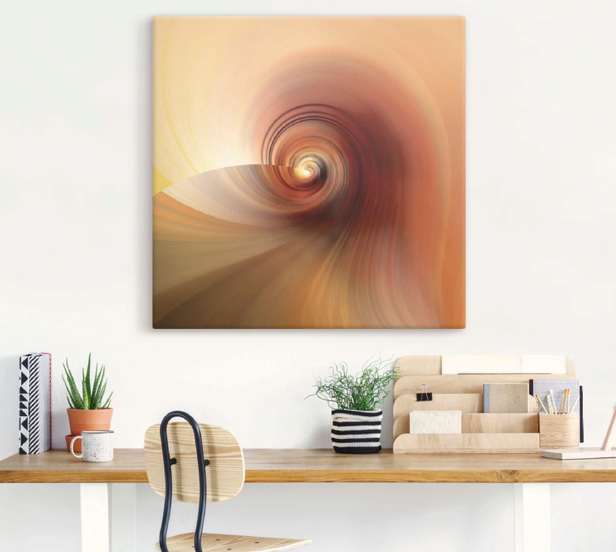 Artland Leinwandbild "Abstraktes in Creme" Muster 1 Stk. tlg. auf Keilrahme günstig online kaufen