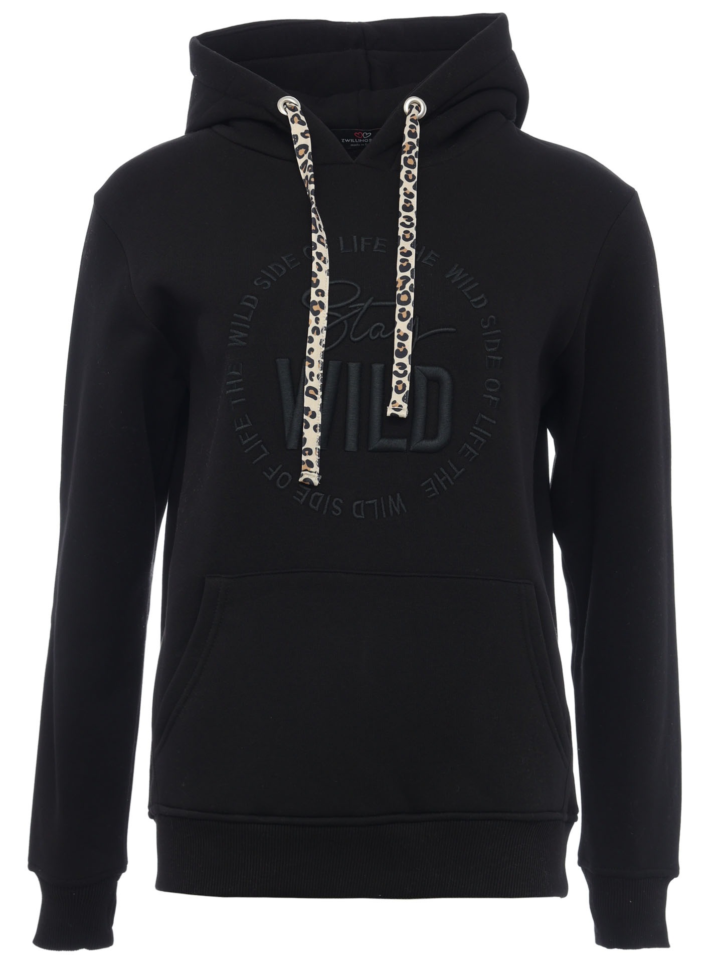 Zwillingsherz Hoodie "Nelina" mit Leo Band und schlichter Stickerei "Stay W günstig online kaufen