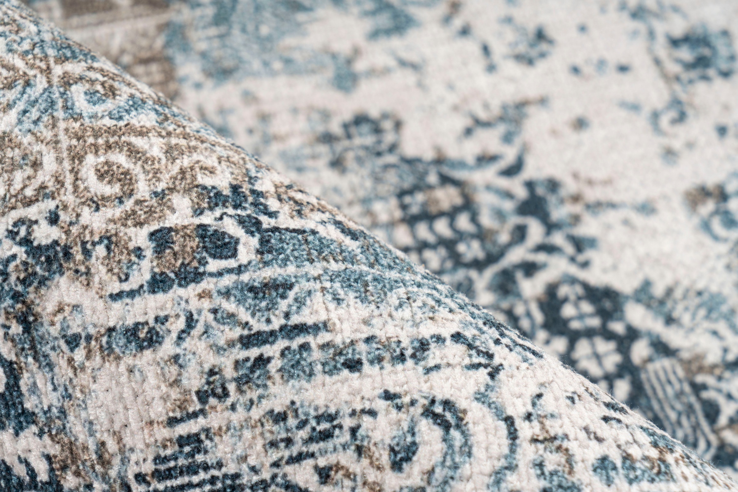 me gusta Teppich »Faye 1025«, rechteckig, 6 mm Höhe, Flachgewebe, gedrucktes Motiv, Wohnzimmer, Esszimmer