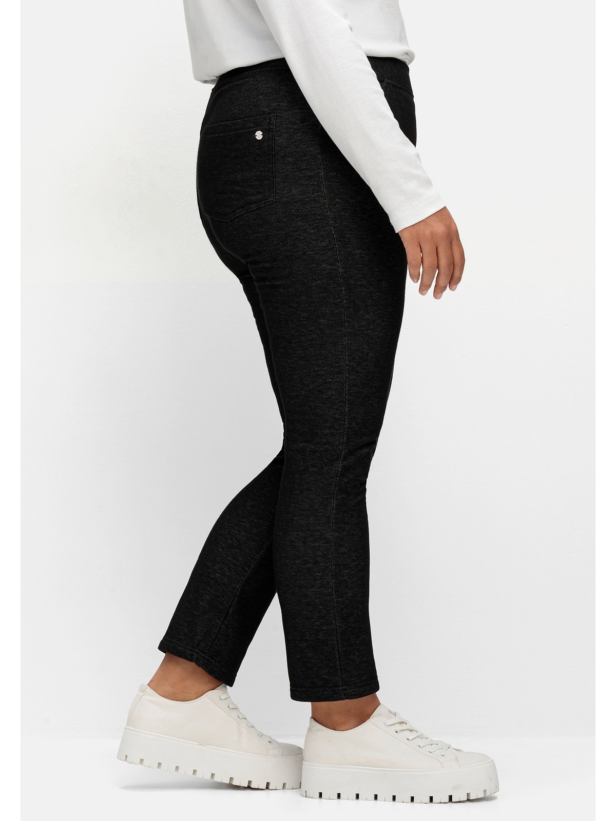 Sheego Leggings »Große Größen«, aus weicher, leicht wärmender Melangequalität