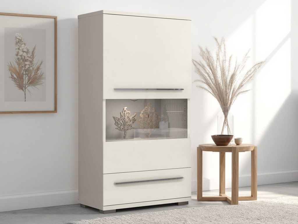 OTTO home Highboard "Piano Vitrine" (H/B/T): 123/69/40,2cm, UV lackiert, So günstig online kaufen