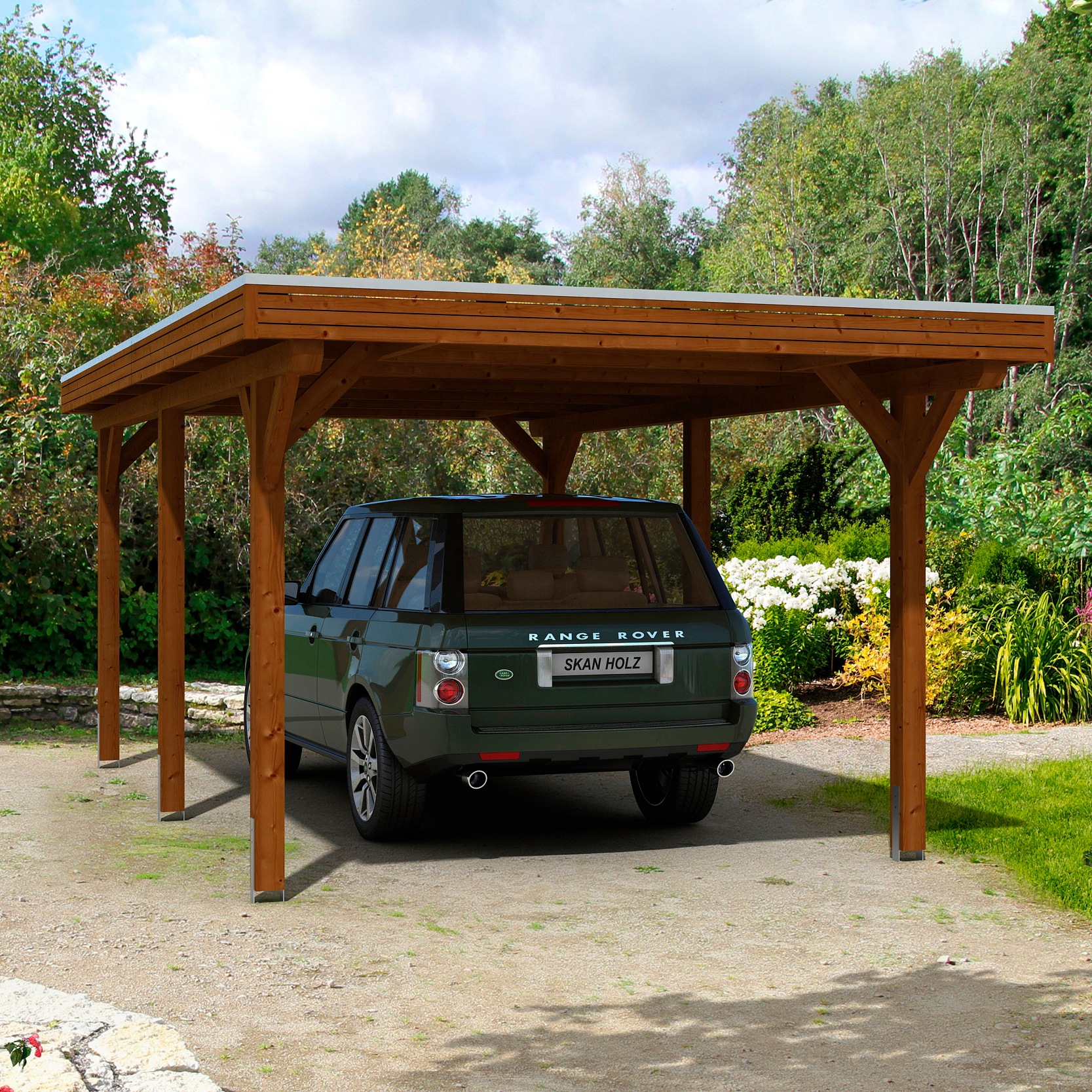 Einzelcarport SKANHOLZ, braun, Carports, "Spessart"