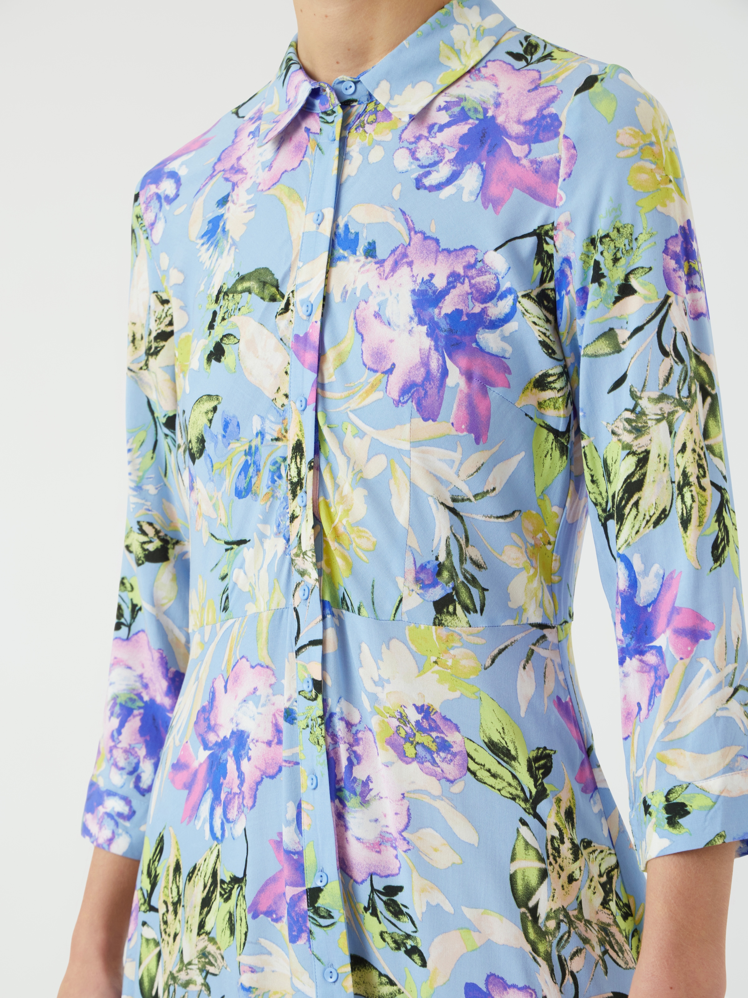 Y.A.S Hemdblusenkleid »YASSAVANNA LONG SHIRT DRESS« Sommerkleid, mit 3/4 Ärmel