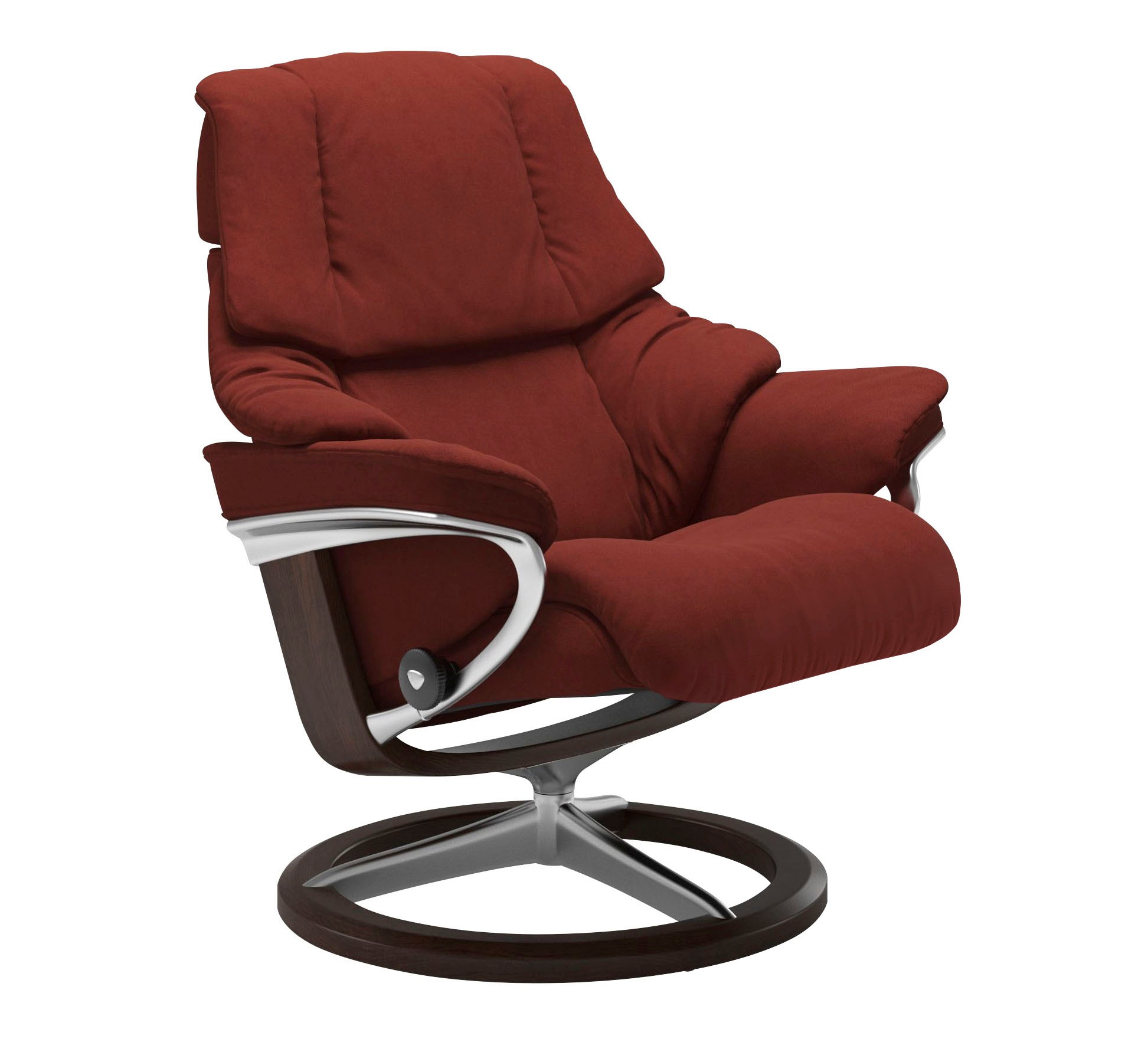 Thumbnail - Stressless Relaxsessel "Reno" Set, Relaxsessel mit Hocker, mit Hocker, mit Signature Base, Größe S, M & L, Gestell Braun