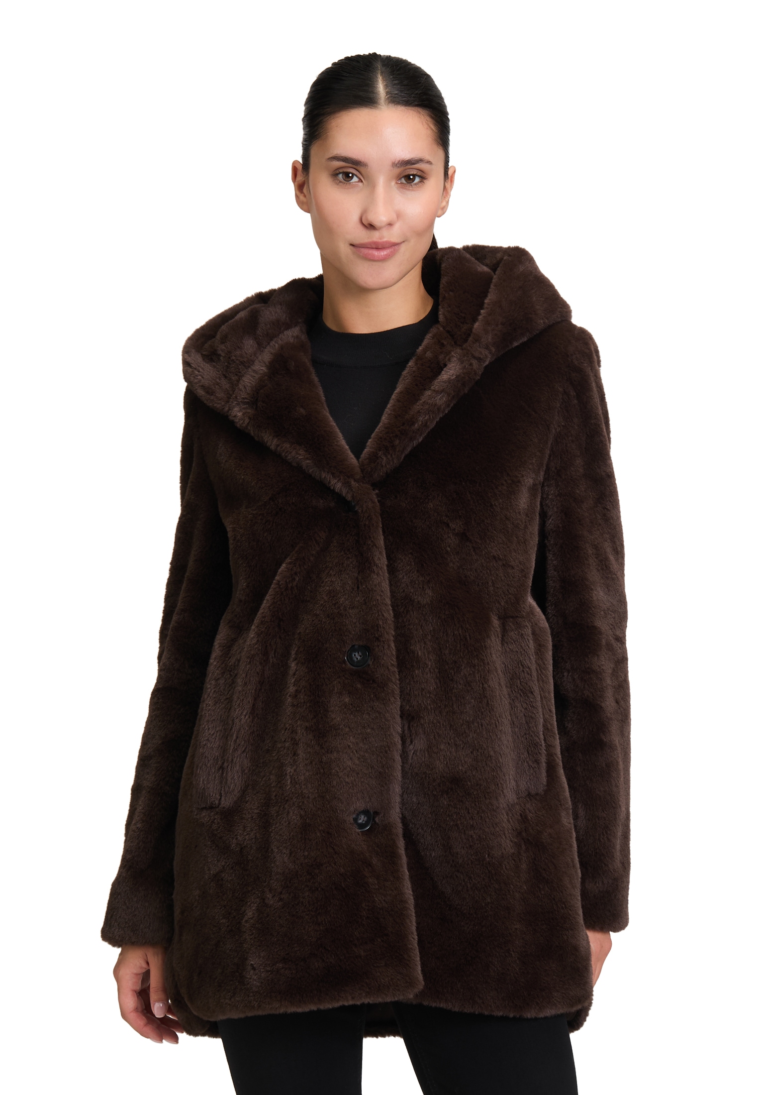 Betty Barclay Plüschjacke "Betty Barclay Damen Plüschjacke mit Kapuze" mit günstig online kaufen
