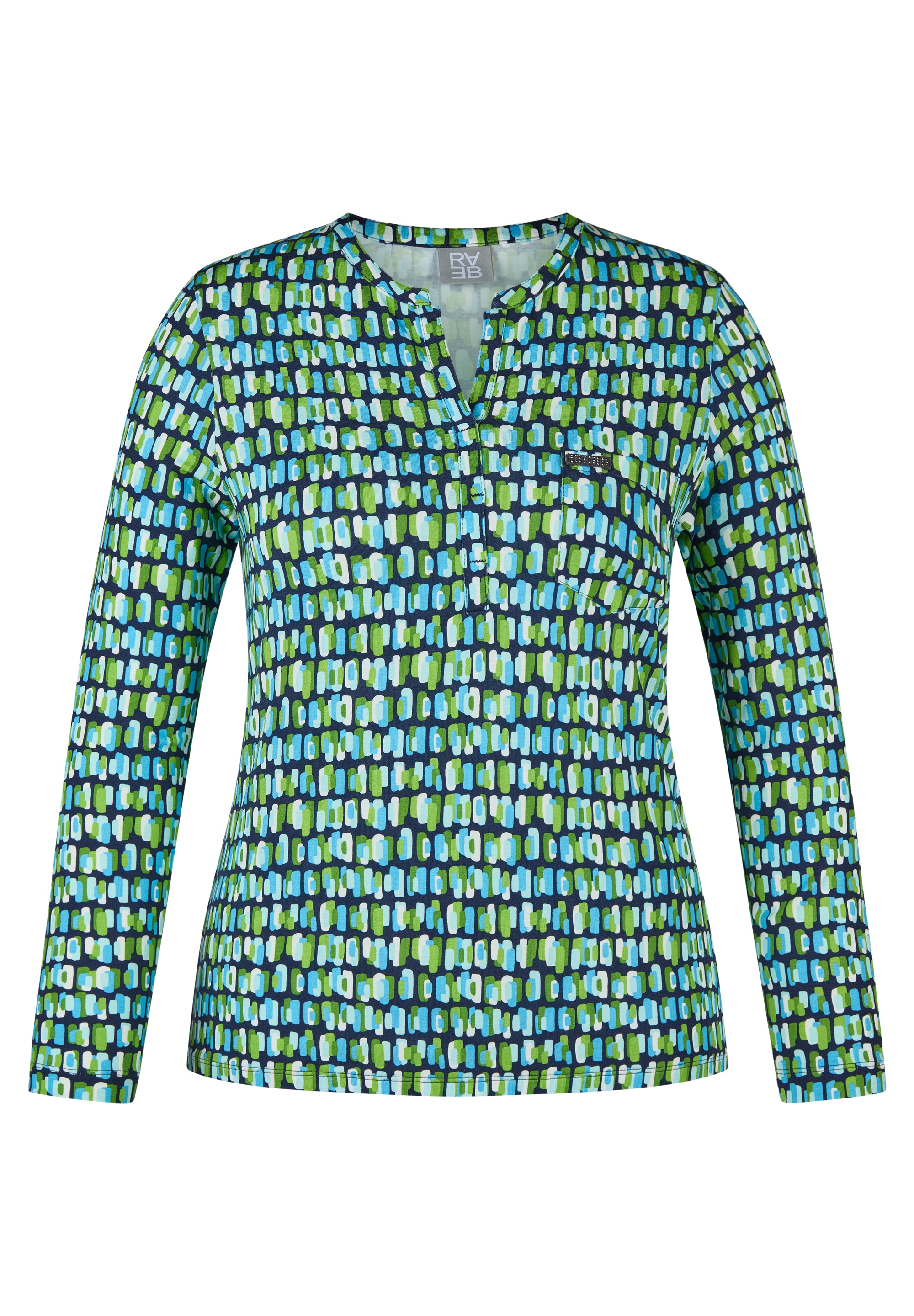 Rabe Langarmshirt mit grafischem Muster
