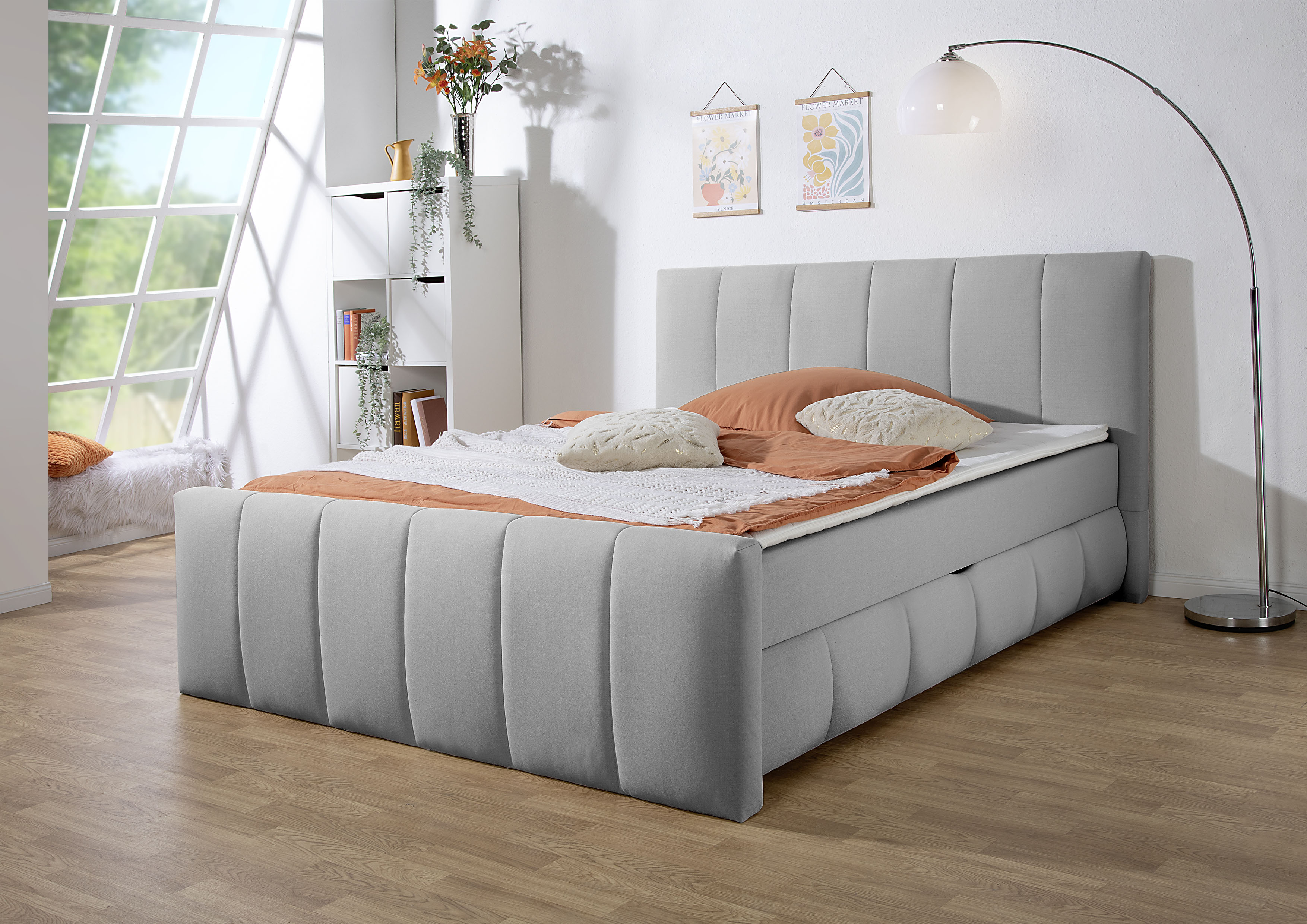 Home affaire Boxbett "Hanelore inkl. Bettkasten und Topper" Boxbett mit Bettkasten und Fußteil, inkl. Topper