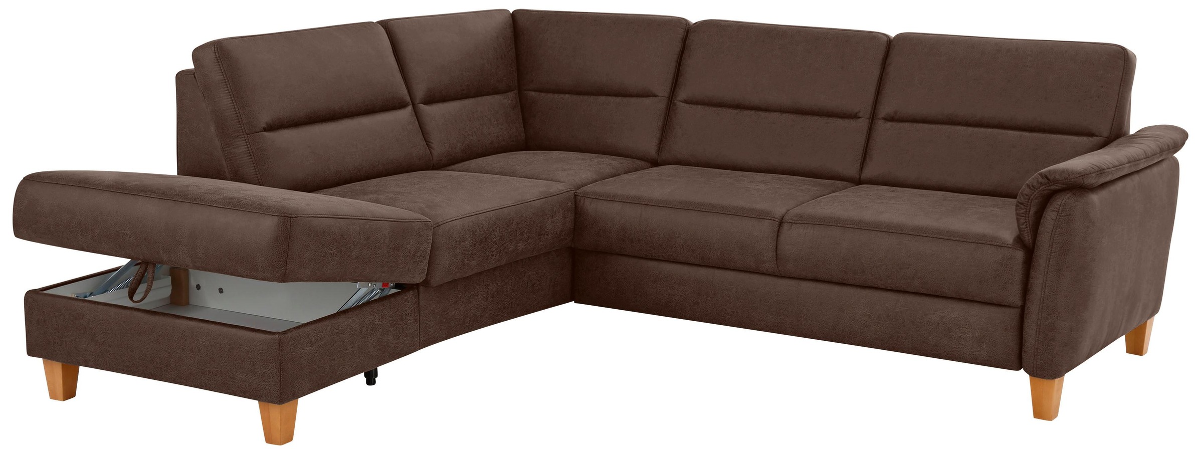 Home affaire Ecksofa »Palmera L-Form«, Federkern, wahlweise mit Bettfunktion und mit/ohne Stauraum