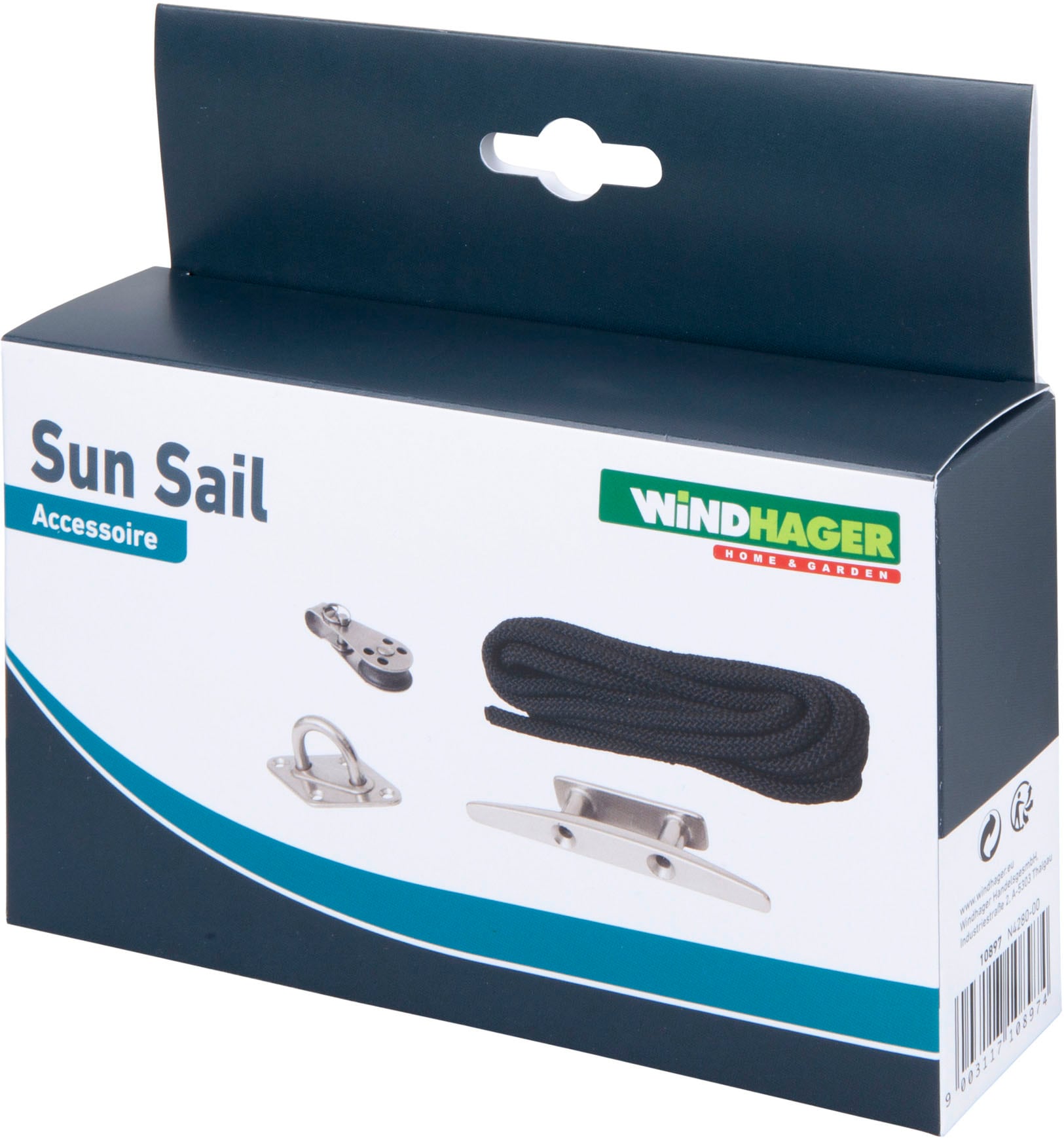 Windhager Seilspanngarnitur Seilzug-Set für Sonnensegel