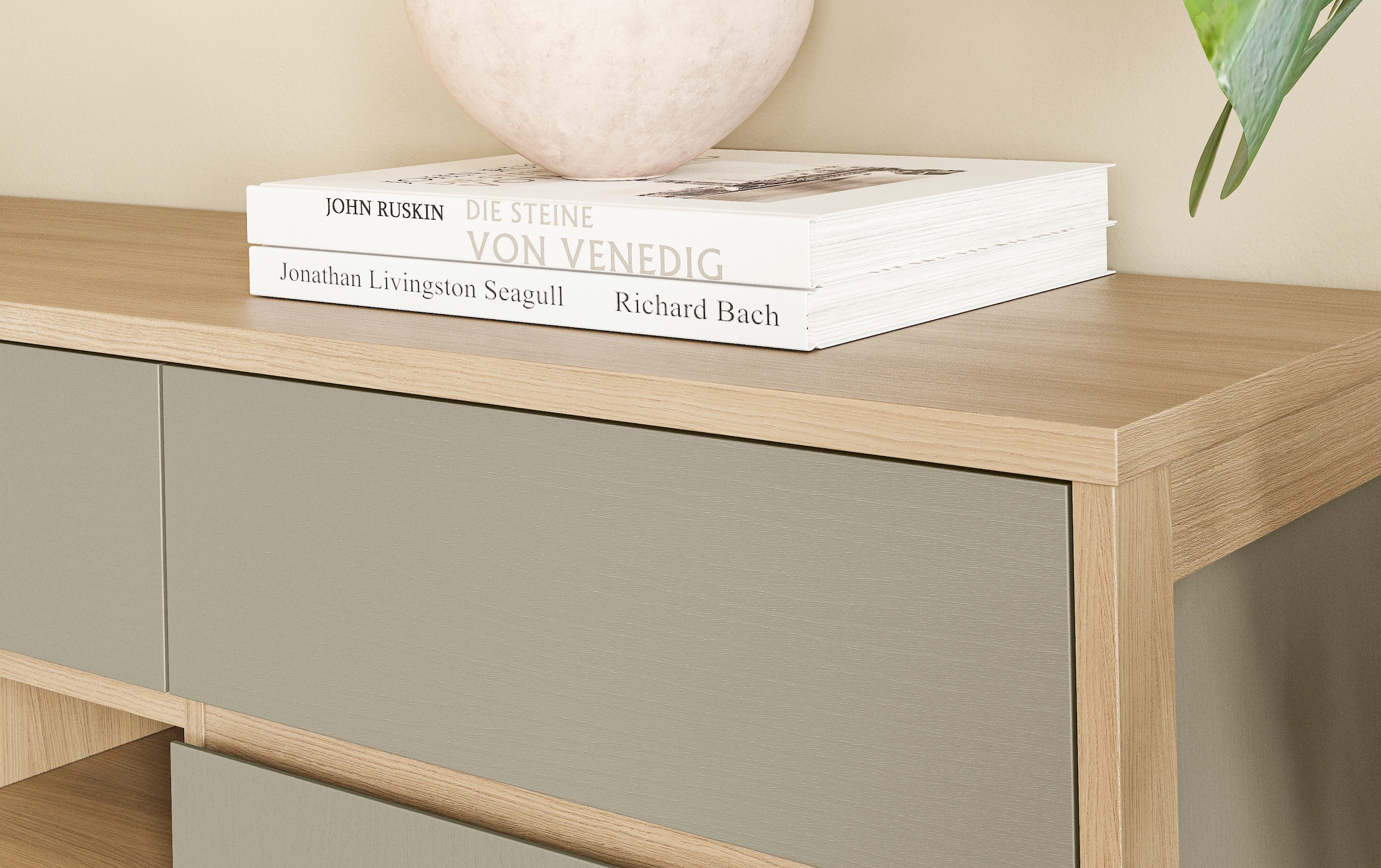 Home affaire Wohnwand »Stranda, moderne Anbauwand, Komplettset im Scandi-Style«, (4 St.), enthält Vitrine, Lowboard, Highboard und Wandboard, 364 cm breit