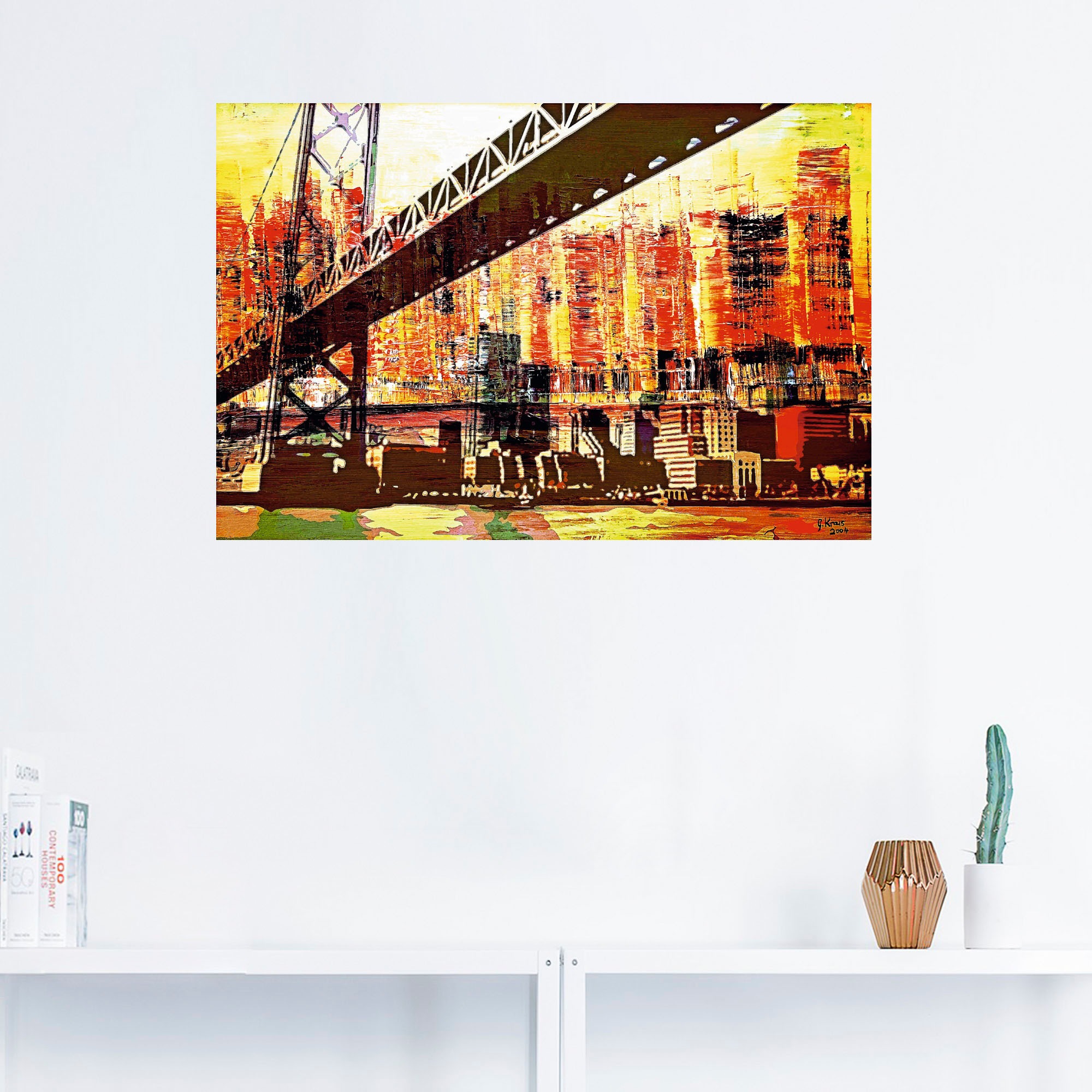 Artland Wandbild »San Francisco mit Oakland Bay Bridge«, Amerika, (1 St.), als Alubild, Leinwandbild, Wandaufkleber oder Poster in versch. Größen
