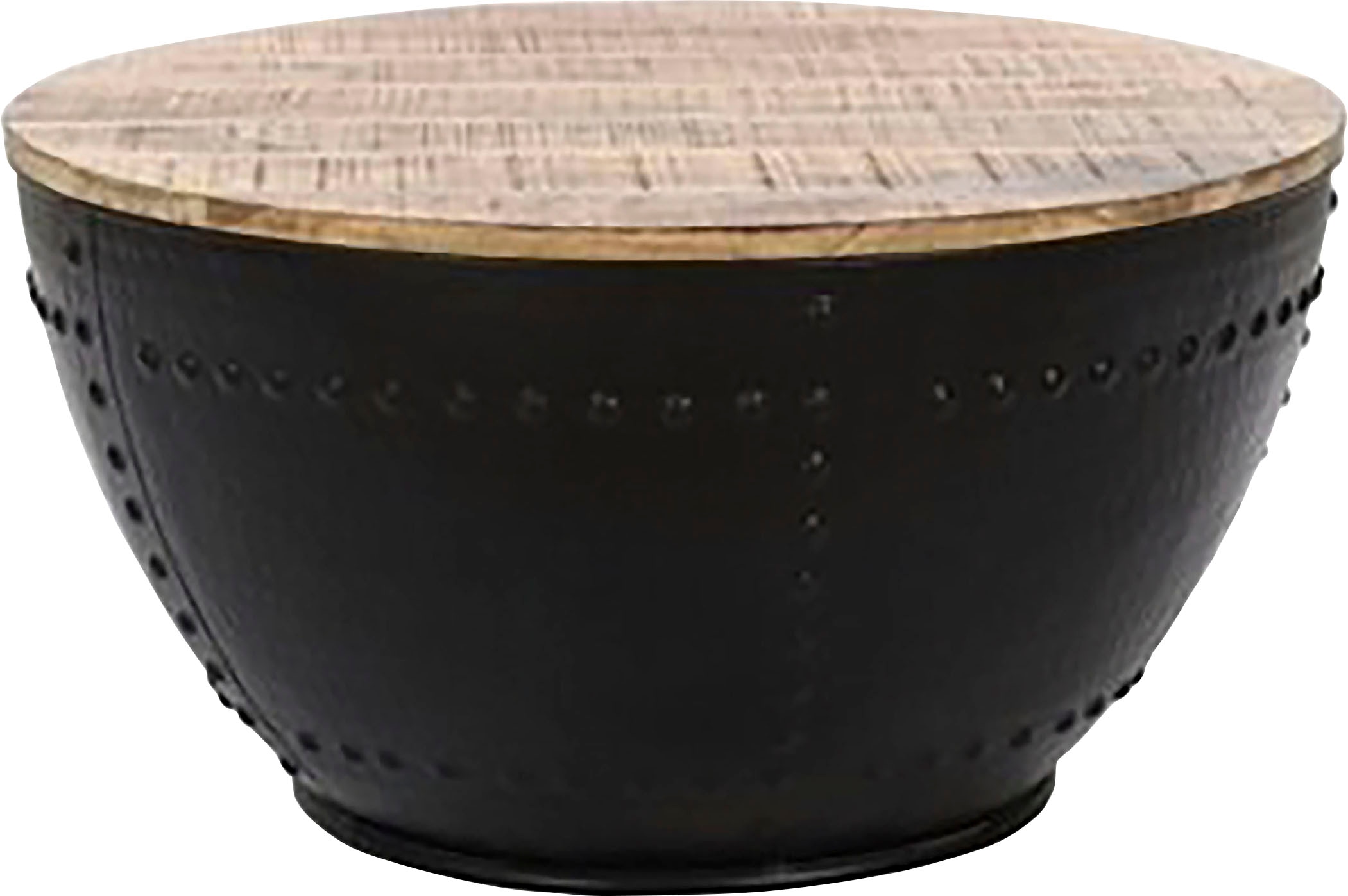 Couchtisch »Bowl«, Materialmix aus Massivholz und Metall