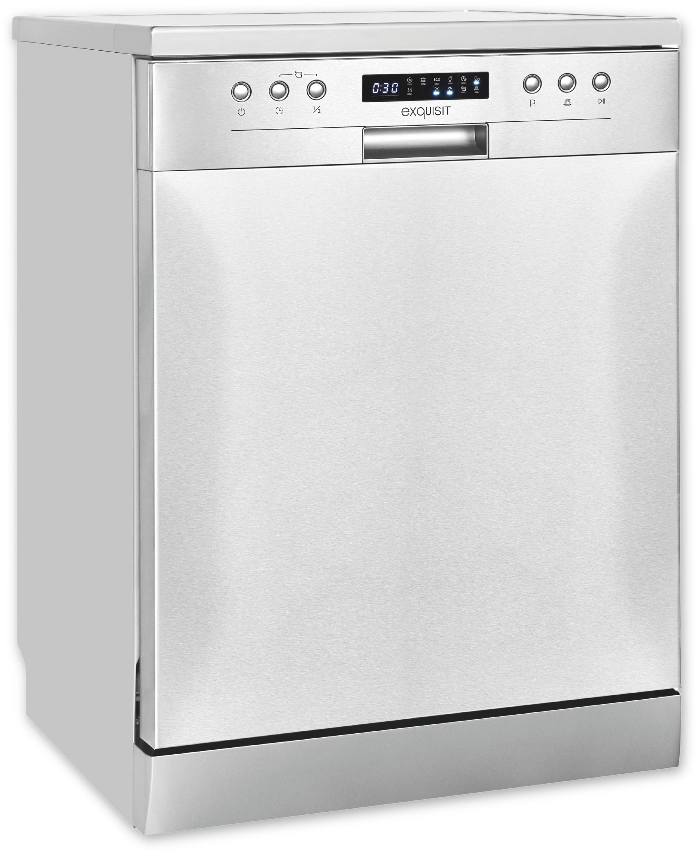 exquisit Standgeschirrspüler »GSP9414-030D inox«, 14 Maßgedecke
