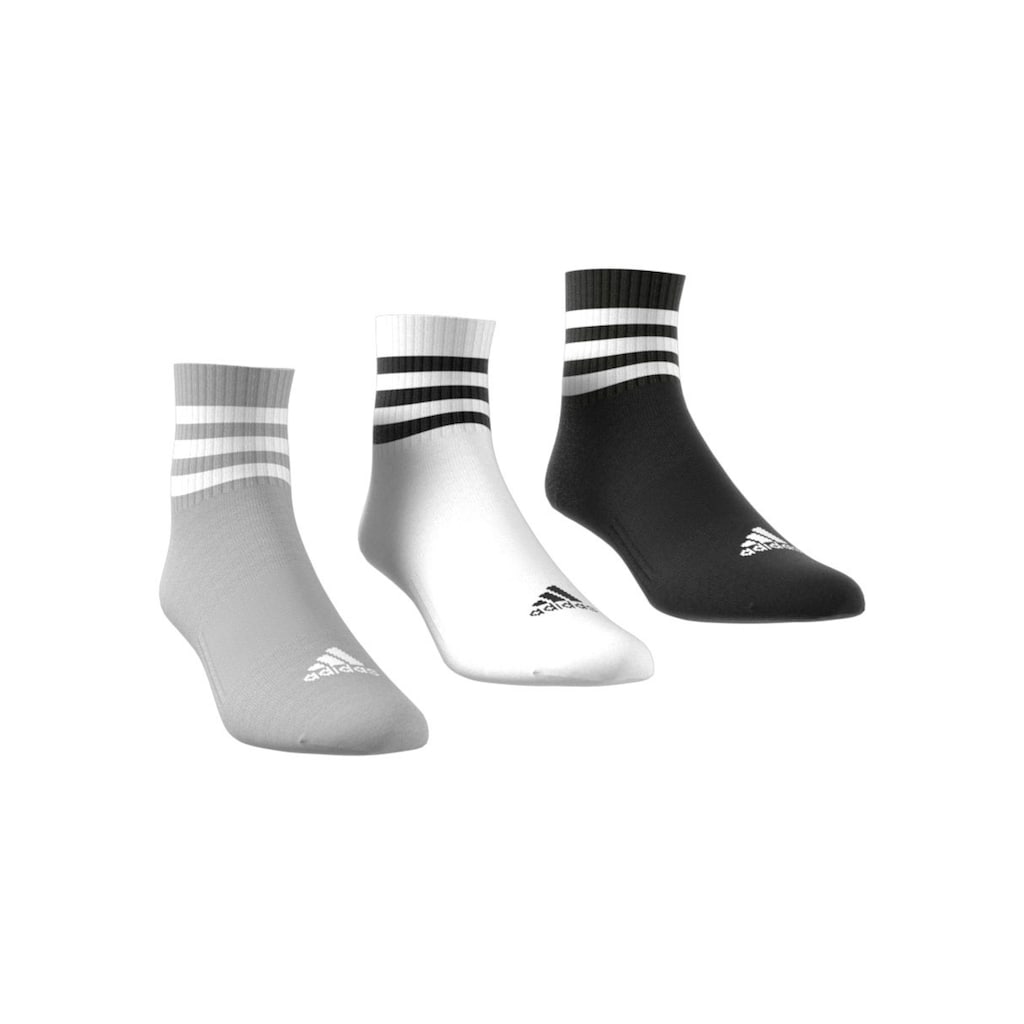 adidas Performance Sportsocken »3STREIFEN CUSHIONED SPORTSWEAR MIDCUT SOCKEN, 3 PAAR«, (3 Paar)