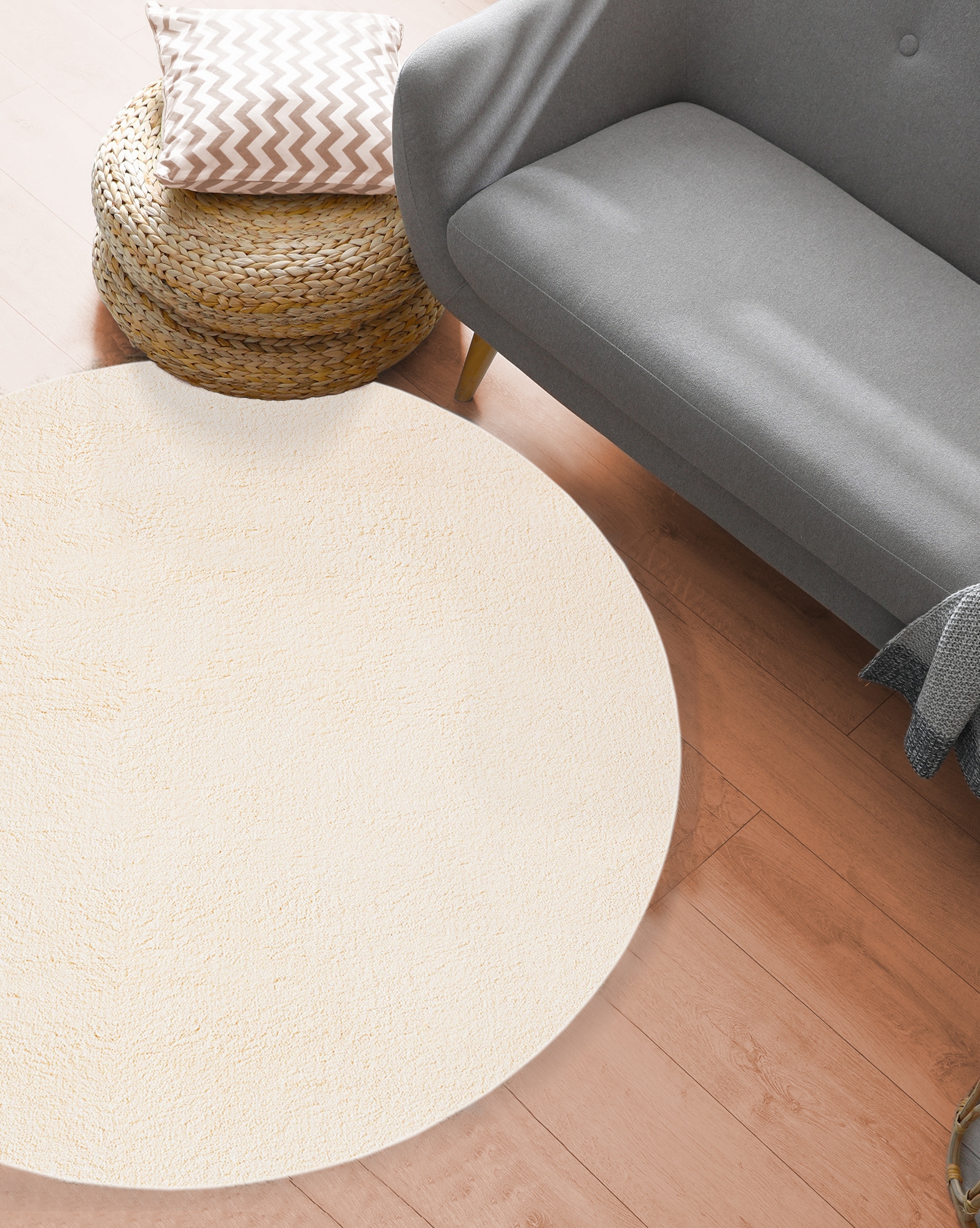 the carpet Teppich "kuschelig & Super Soft, Anti-Rutsch Unterseite," rund 16 mm Höhe Waschbar bis 30 Grad, Felloptik, Wohnzimmer Teppich, Kundenliebling