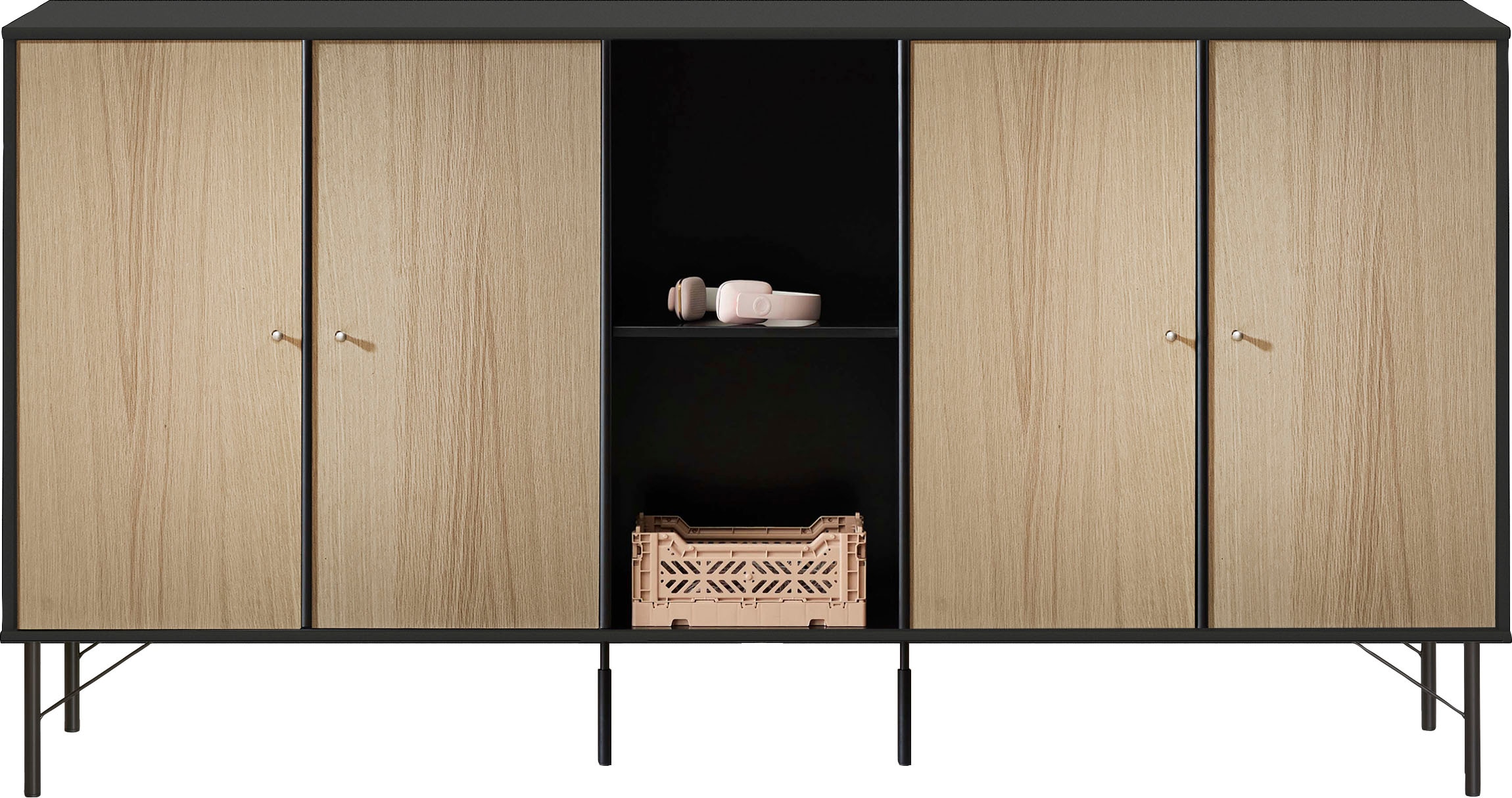 Hammel Furniture Sideboard "Mistral Kubus", mit vier Türen und Metall Füße, günstig online kaufen