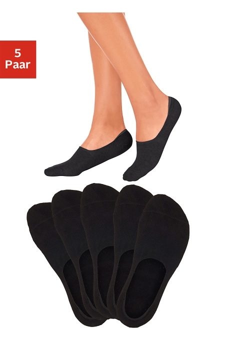 Bench. 1100000002199 "Damen Unsichtbare Sneaker Socken," Packung, 5 Stk. tlg. für weit ausgeschnittene Schuhe, Loafers, Halbschuhen, Oxford-Schuhe