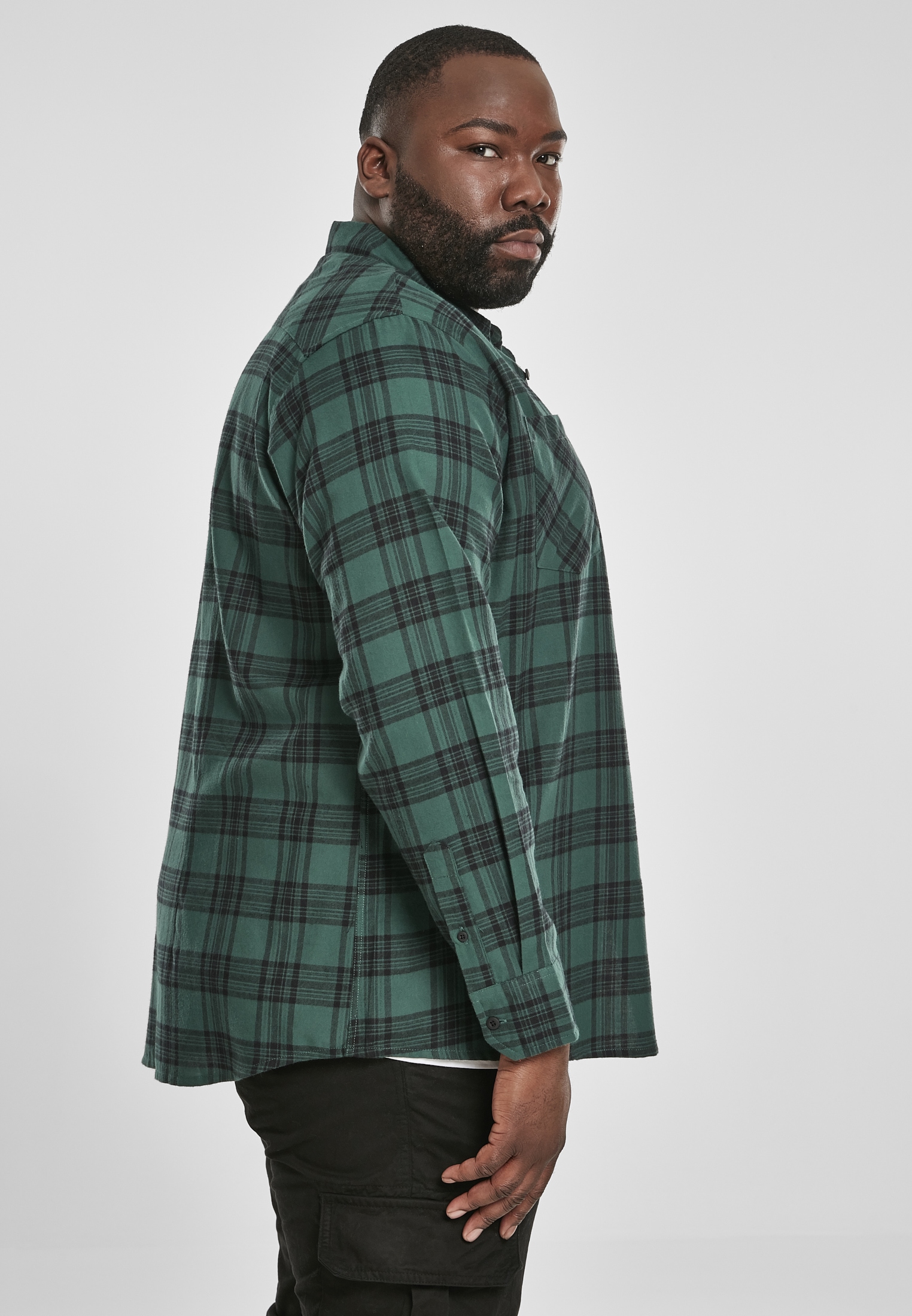 URBAN CLASSICS Langarmshirt »Herren Checked Flanell Shirt 7«, (1 tlg.)