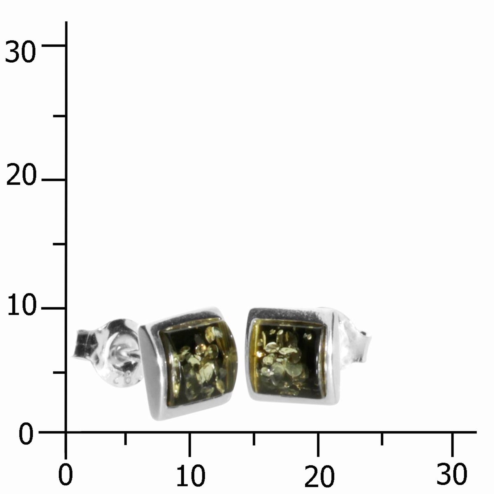 Ostsee-Schmuck Classic Square Stud Earrings White 7mm 2