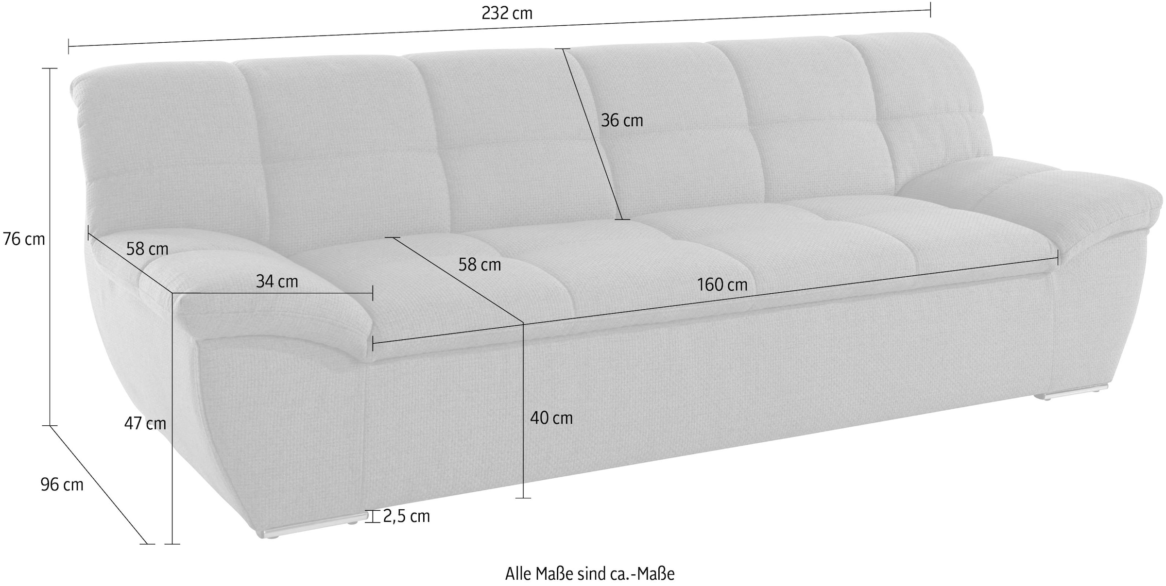 DOMO collection 3-Sitzer »Lagoa«, frei im Raum stellbar, in großer Farbauswahl