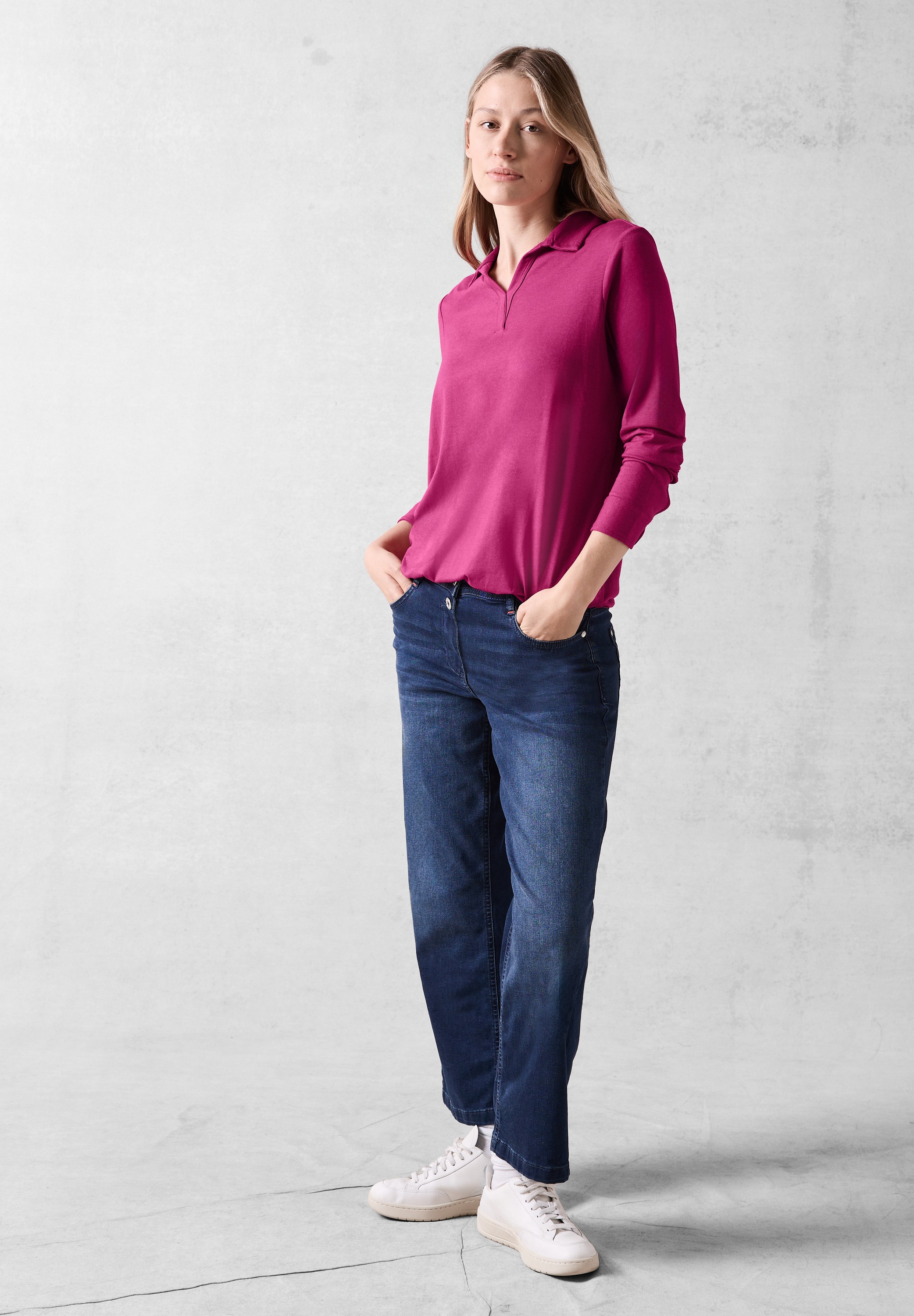 Cecil Langarmshirt, aus elastischem Materialmix